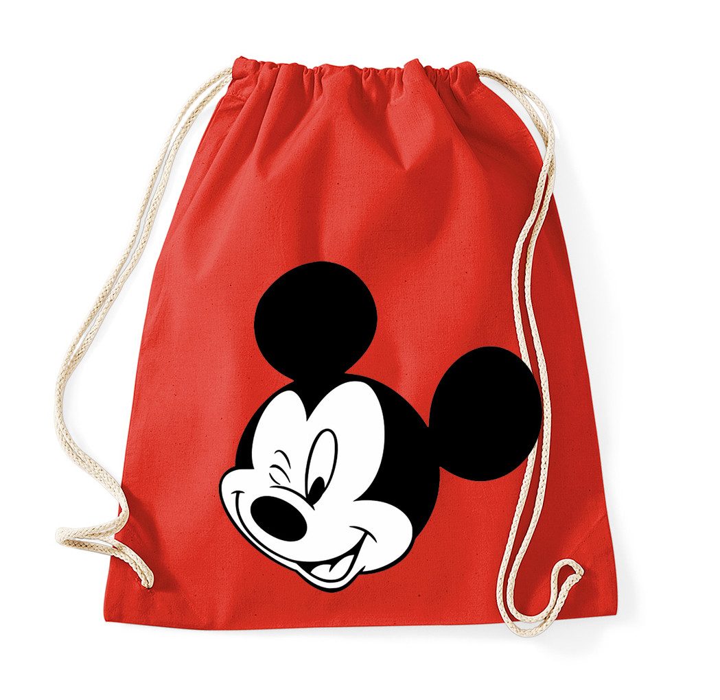 Blondie & Brownie Turnbeutel Mickey Zwinker Baumwoll Turnbeutel Freizeit Sport Kordel Komfort, Turnbeutel Mickey Zwinker Baumwolle Kordelzug Schule Sport