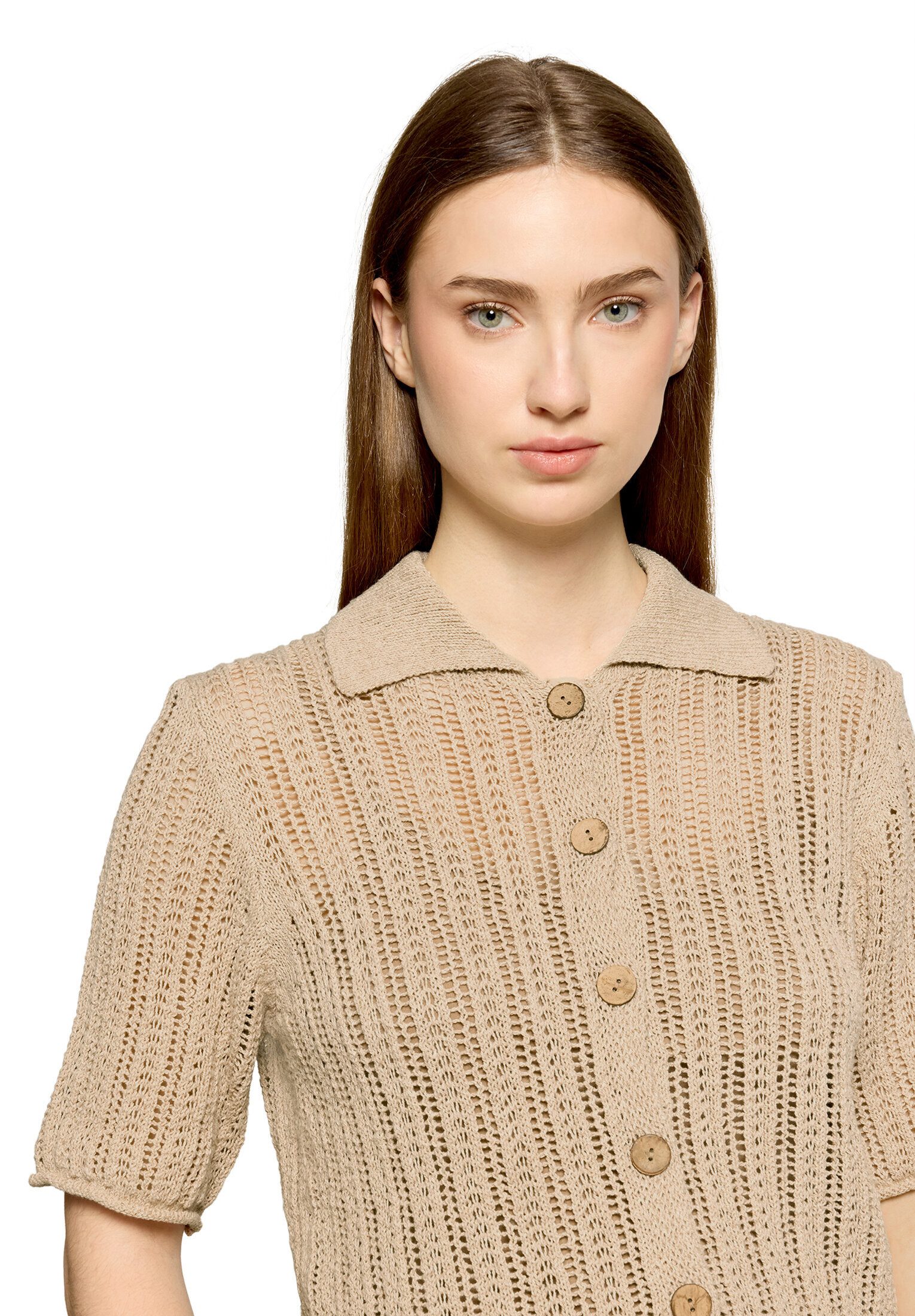 Cartoon Strickjacke Strick, Damen mit Knopfleiste (1-tlg)