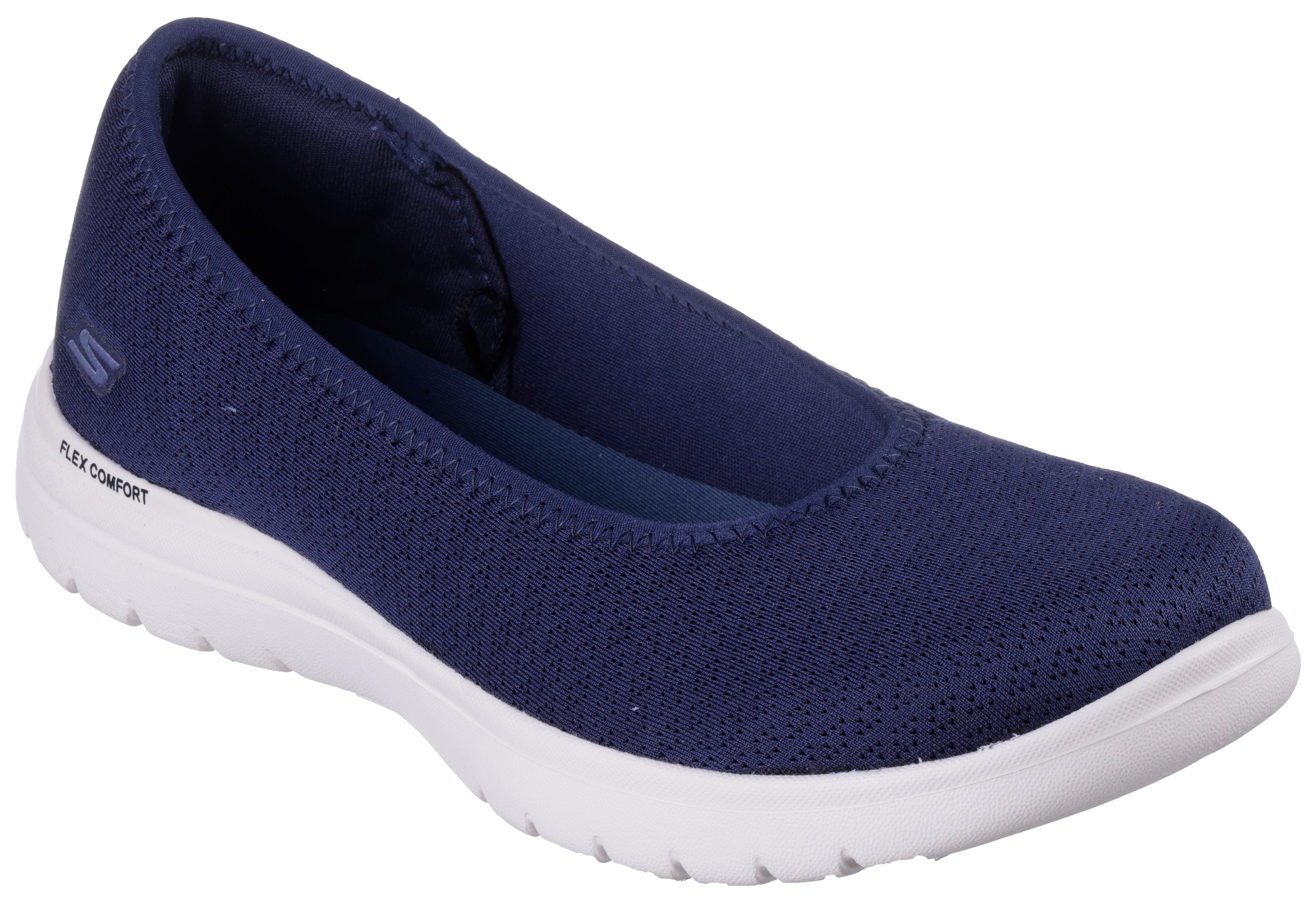 Skechers ON-THE-GO FLEX-SIENA Ballerina Slipper, Schlupfschuh, Slip-On Sneaker mit bequemem Elastikeinfass