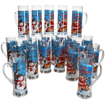 MamboCat Tasse 24x Frohe Weihnachten Glühweinhumpen 200ml Teeglas Becher Weihnachten, Glas