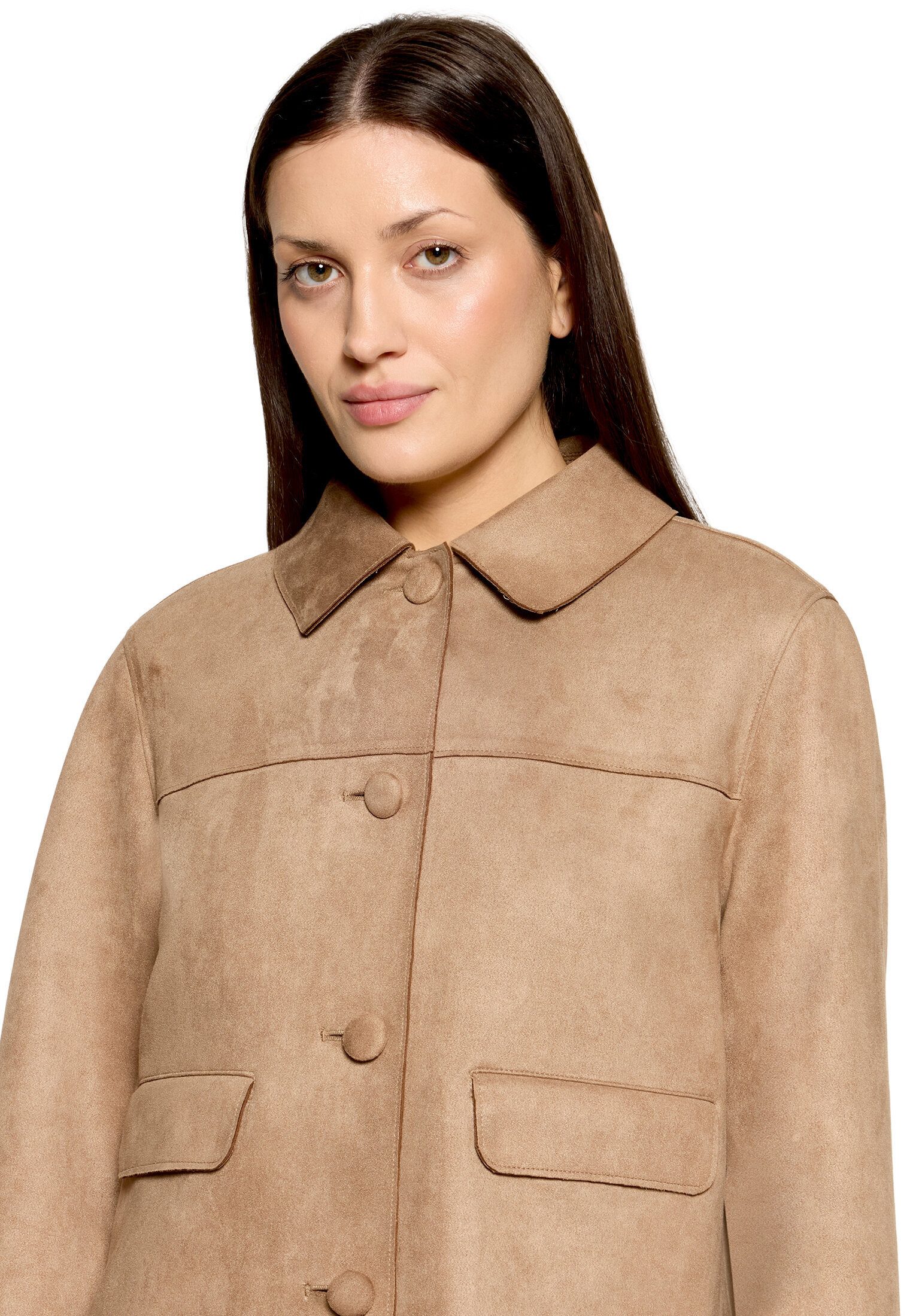 Cartoon Canvasjacke Damen mit Eingrifftaschen