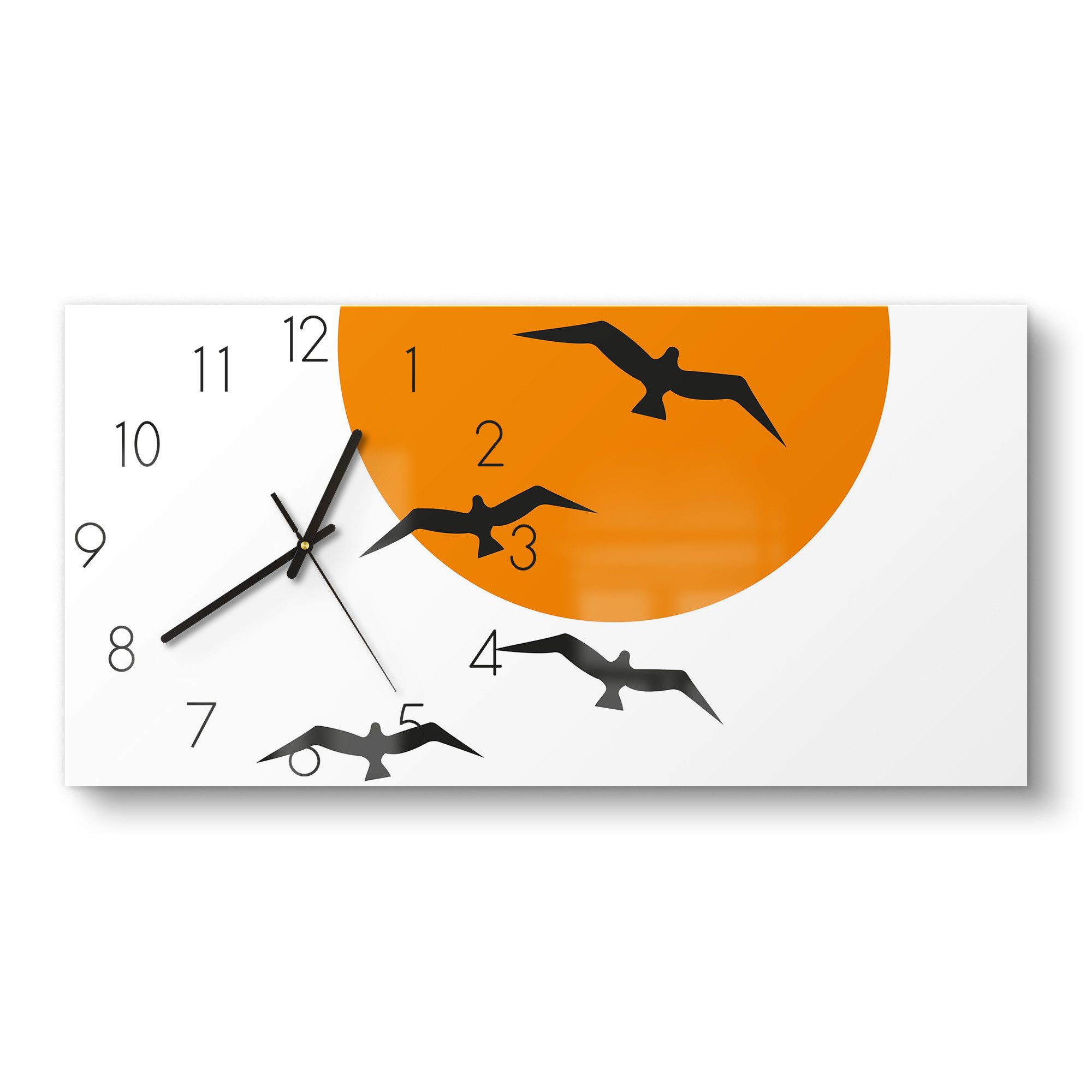 DEQORI Wanduhr &amp;#39;Luftige Freiheit&amp;#39; (Glas Glasuhr modern Wand Uhr Design ...