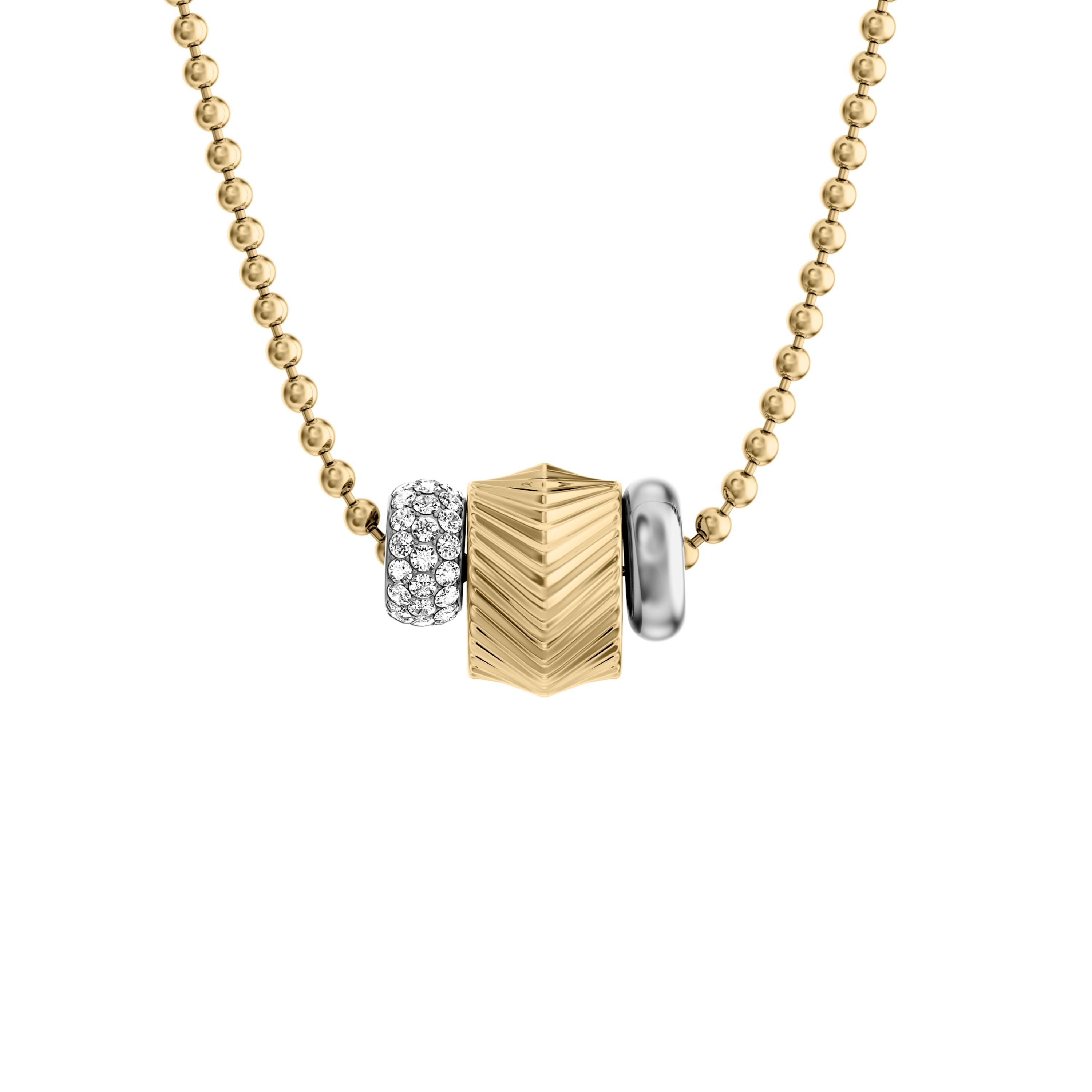 Fossil Kette mit Anhänger Harlow, mit Glasstein