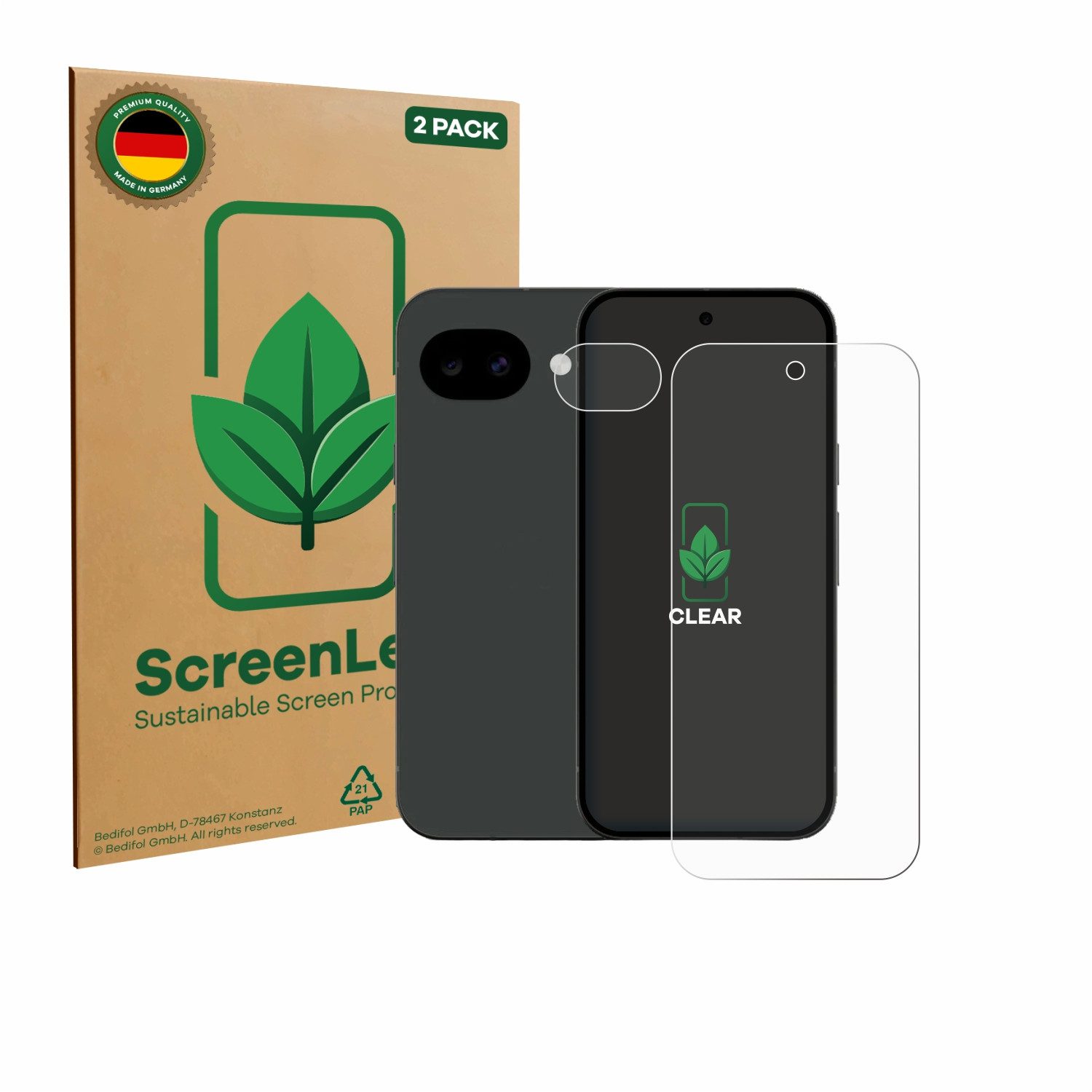 ScreenLeaf Displayschutzfolie Schutzfolie für Google Pixel 10a (Display+Kamera), 2 Stück, Displayschutz Schutz Folie Klar Transparent
