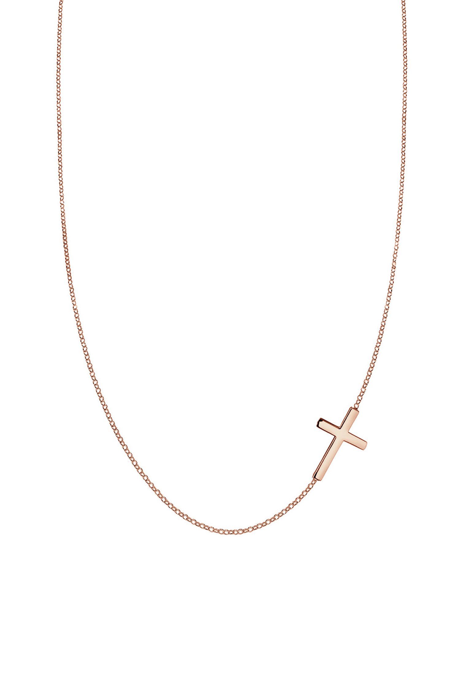 Elli Kette mit Anhänger mit Kreuz Schlicht 925 Sterling Silber