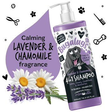 Bugalugs Tiershampoo Bugalugs Hundeshampoo 4in1 Lavendel & Kamille 500ml, 500 ml, (1-St), pH neutral, Hundeshampoo, mit Vitaminen, 4in1 Formel