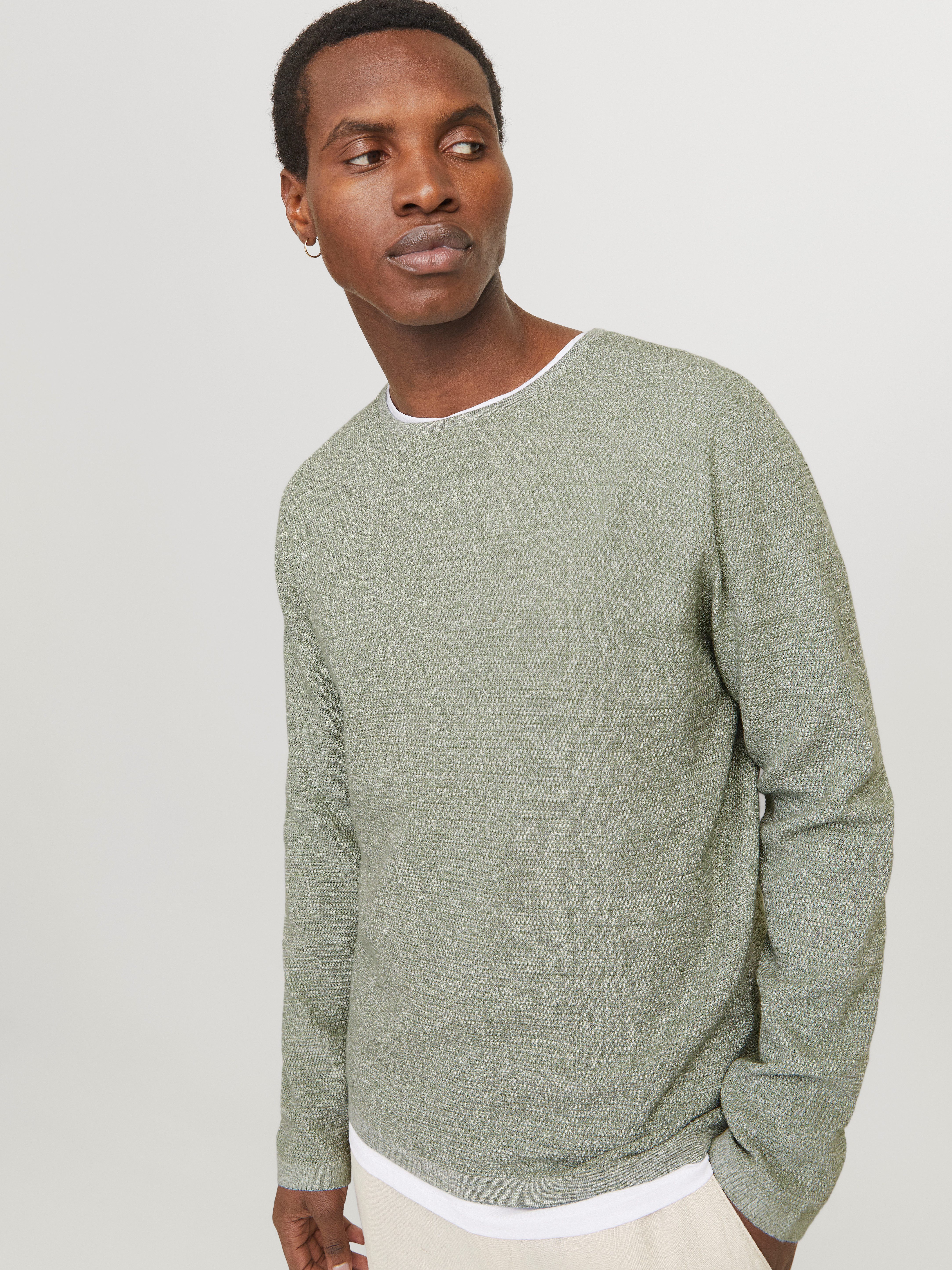 Jack & Jones Rundhalspullover JJEGEORGE KNIT CREW NECK NOOS mit Strick Opti günstig online kaufen
