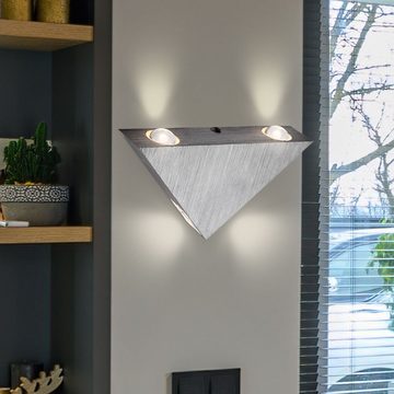 etc-shop LED Wandleuchte, LED-Leuchtmittel fest verbaut, Warmweiß, LED Wand Lampe ALU Strahler Ess Zimmer Beleuchtung silber Küchen