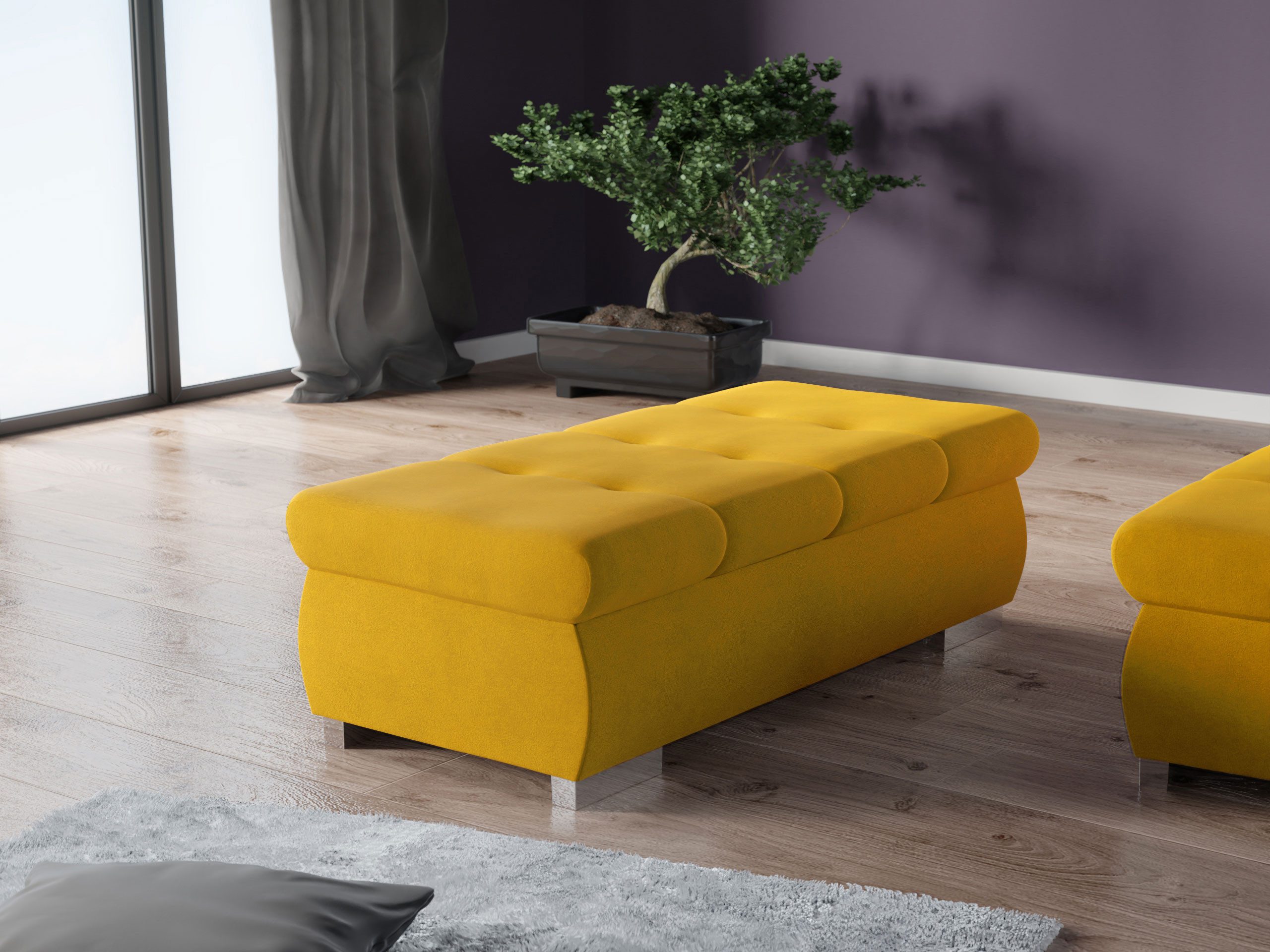 MIRJAN24 Polsterhocker Orkan Groß, Holzkonstruktion, 120x60x39 günstig online kaufen