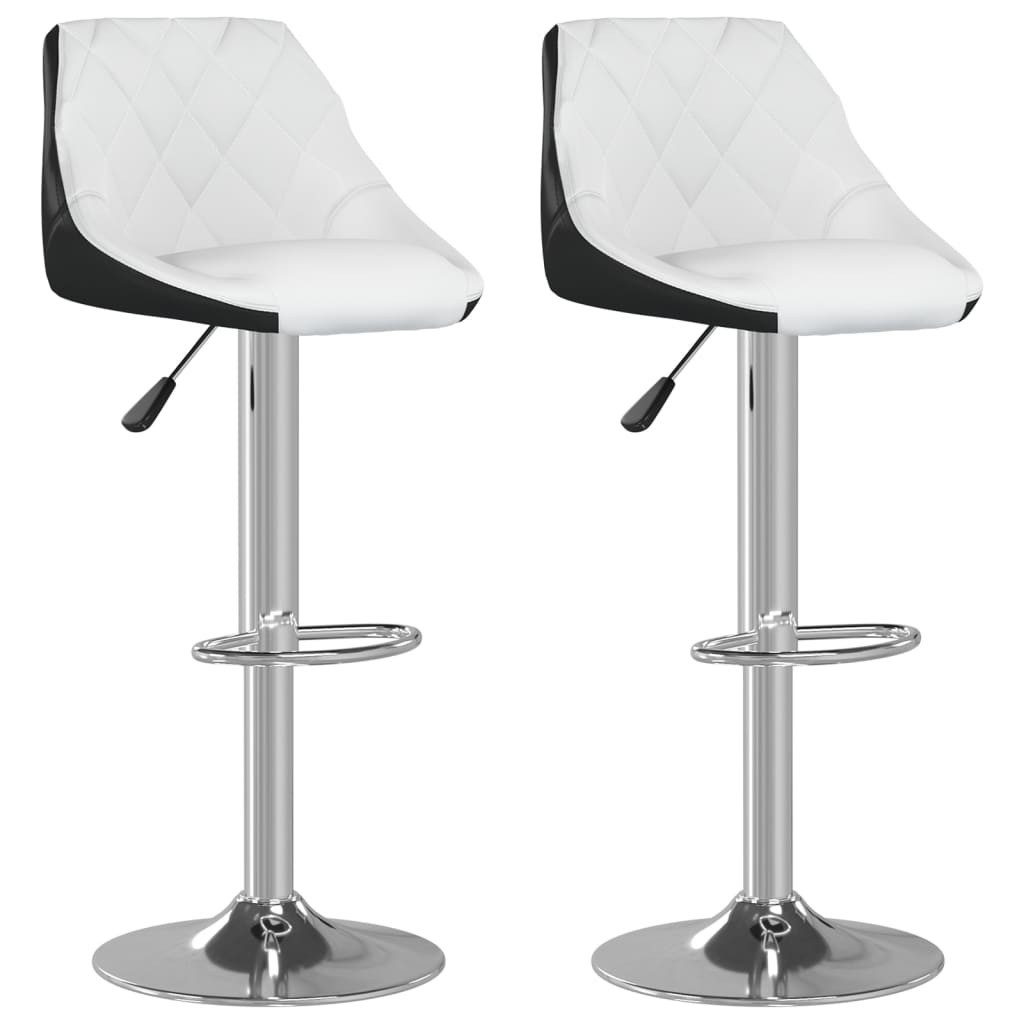 Barhocker Barhocker 2 Stk. Weiß und Schwarz Kunstleder