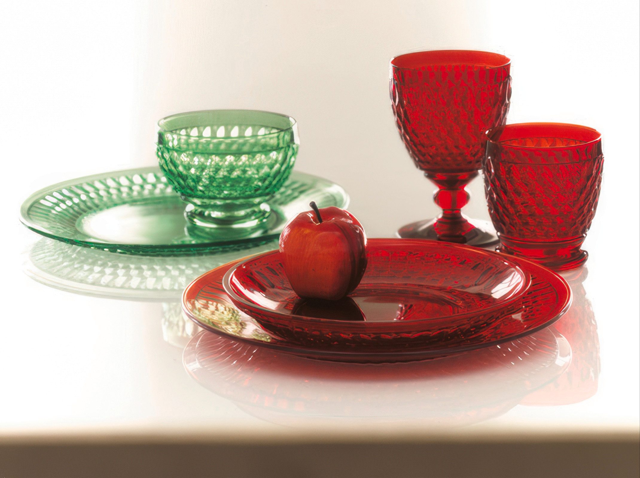 Villeroy & Boch Glas Boston Coloured, Kristallglas, Spülmaschinengeeignet, Rot, Boston, H: 14.4cm