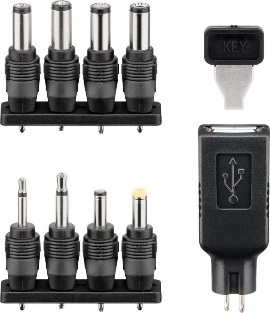 Goobay EcoFriendly Universal Netzteil 3-12 V m. 8 Adapter (600/1000/2250mA) Netzteil (Ausgang, Spannungsstufen: 12, 3, 4,5, 5, 6, 7,5, 9 V)