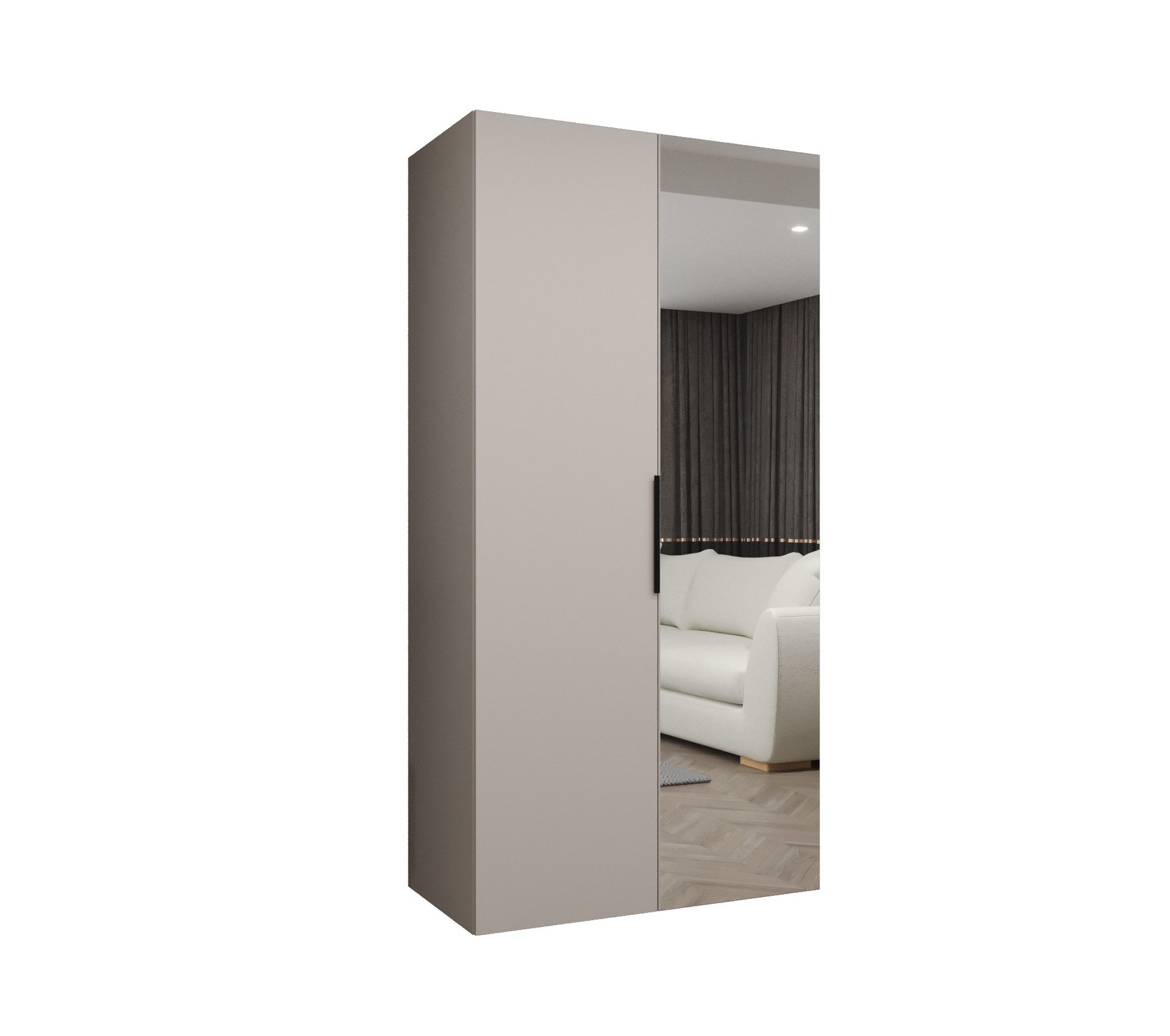 MOEBLO Drehtürenschrank SOLENA 2 (mit Spiegel – Moderner Kleiderschrank mit Soft-Close, Einlegeböden & Kleiderstange, verschiedene Breiten & Farben, Schrank Garderobe Schlafzimmer Drehtürenschrank) (BxHxT): 100/150/200/250/300x202x52 cm