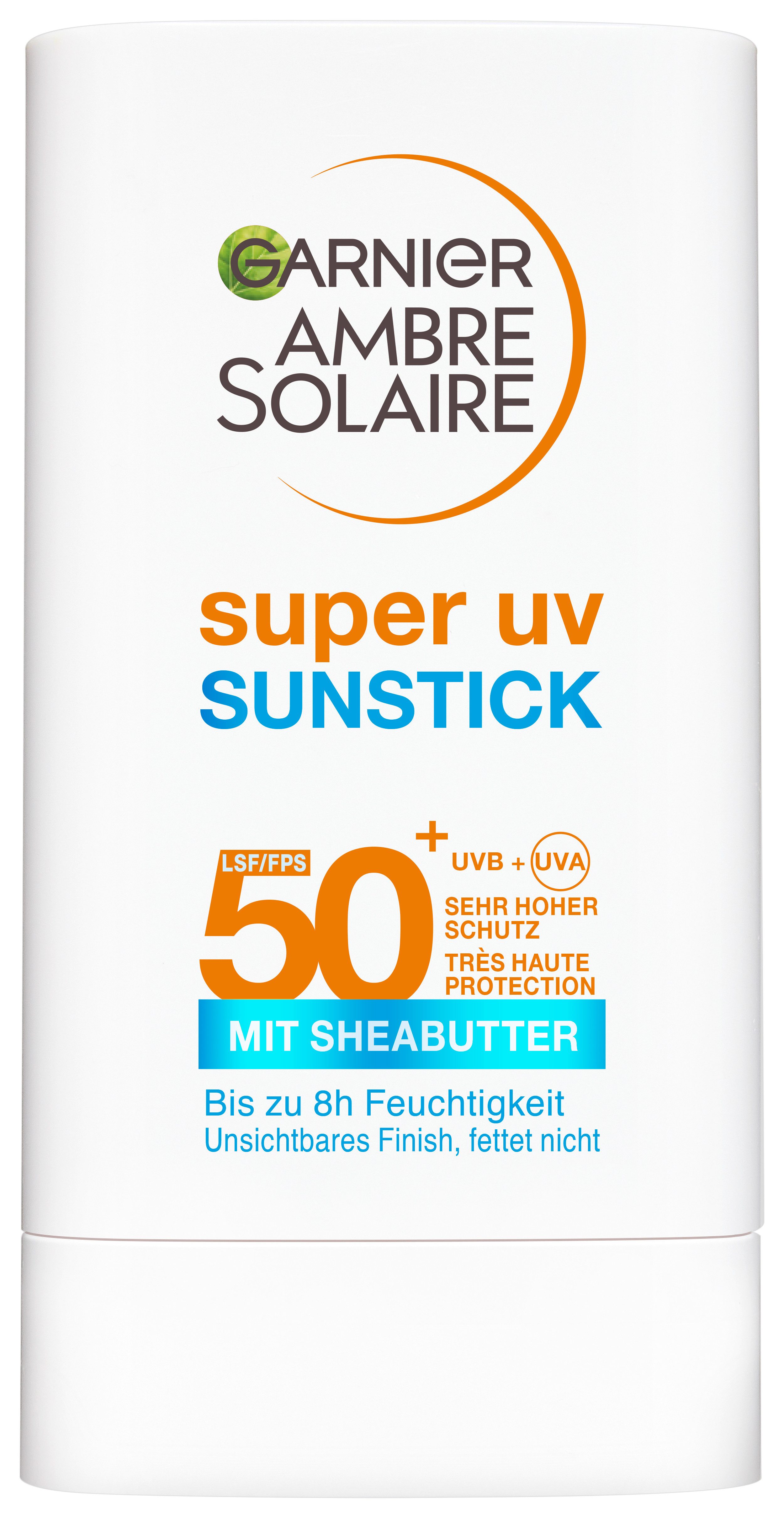 GARNIER Sonnenschutzstift AMBRE SOLAIRE SUPER UV SUNSTICK LSF 50+, für das Gesicht, mit Sheabutter, unsichtbares Finish, fettet nicht