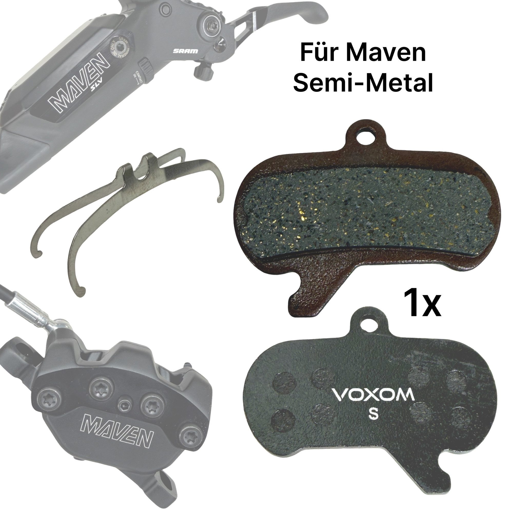 Voxom Scheibenbremse Scheibenbremsen Disc Bremsbeläge kompatibel mit Sram Maven semi-metal