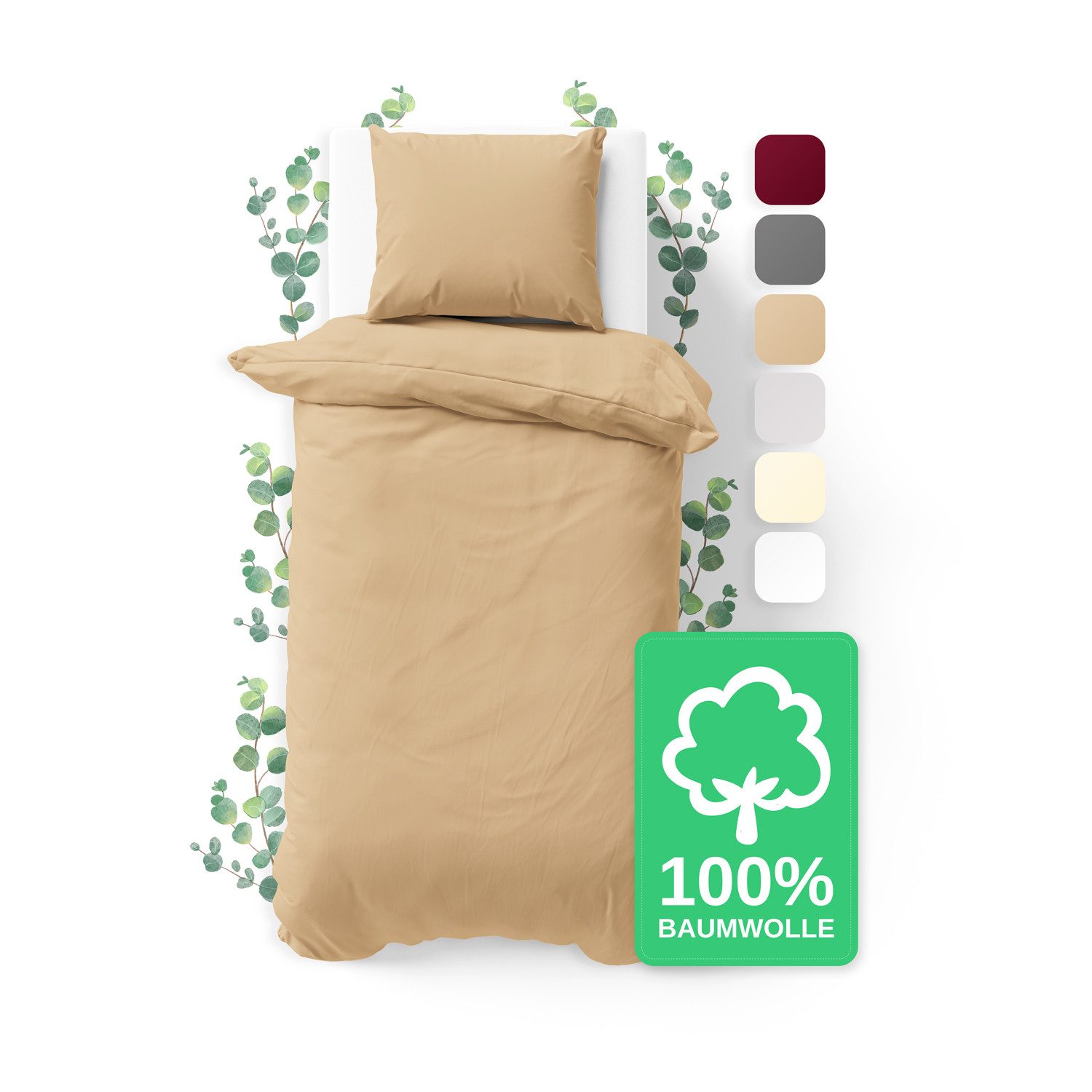 Jacobson Bettwäsche Set - 100% Baumwolle, Perkal, 2 teilig, Erhältlich in d günstig online kaufen