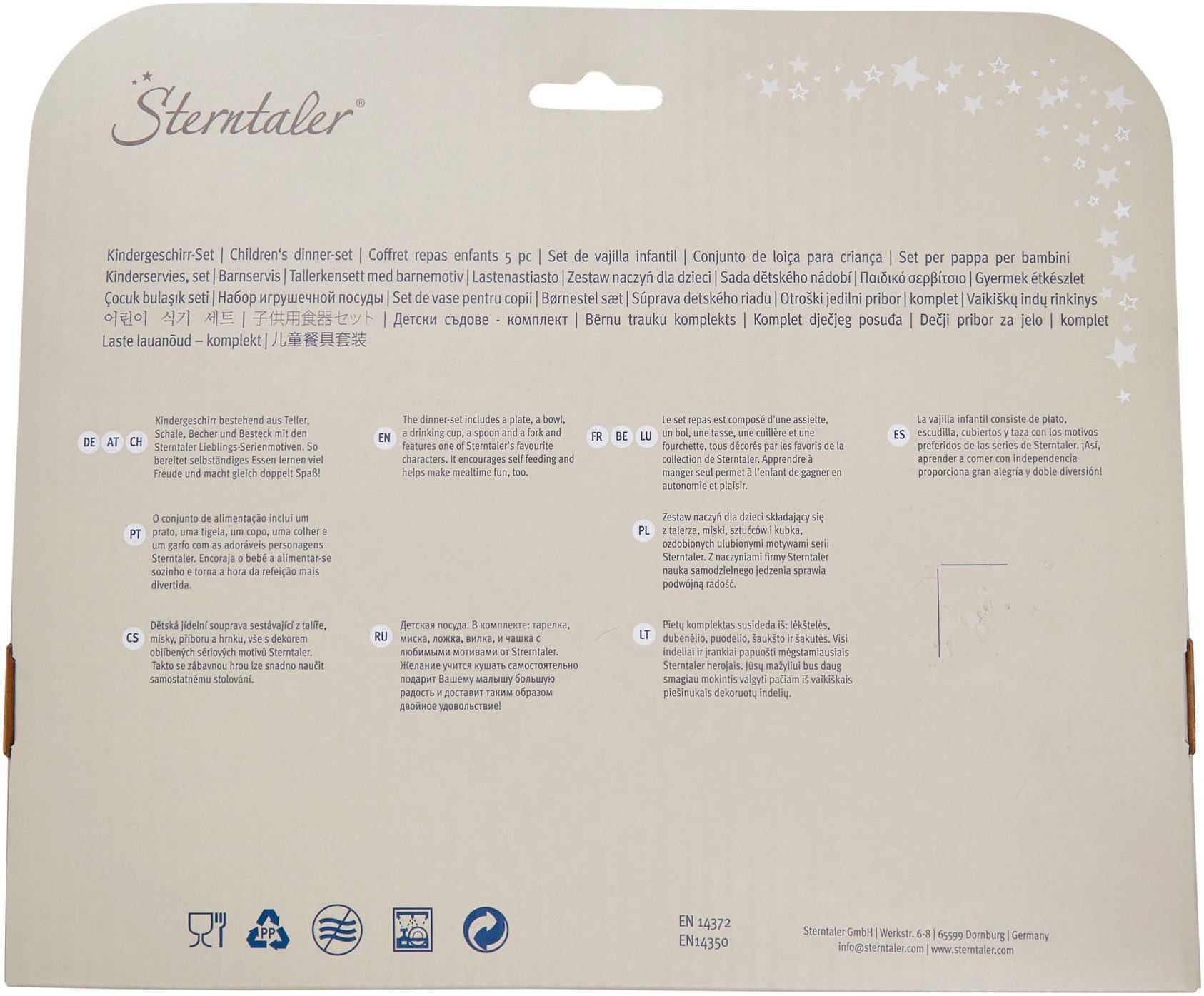 Sterntaler® Kindergeschirr-Set Fuchs Filou, eckig (5-tlg), Polypropylen