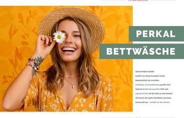 Bettwäsche Primera Perkal-Bettwäsche Ernesta, Primera, Perkal, 1 teilig, mit einem verspielten Blumendesign