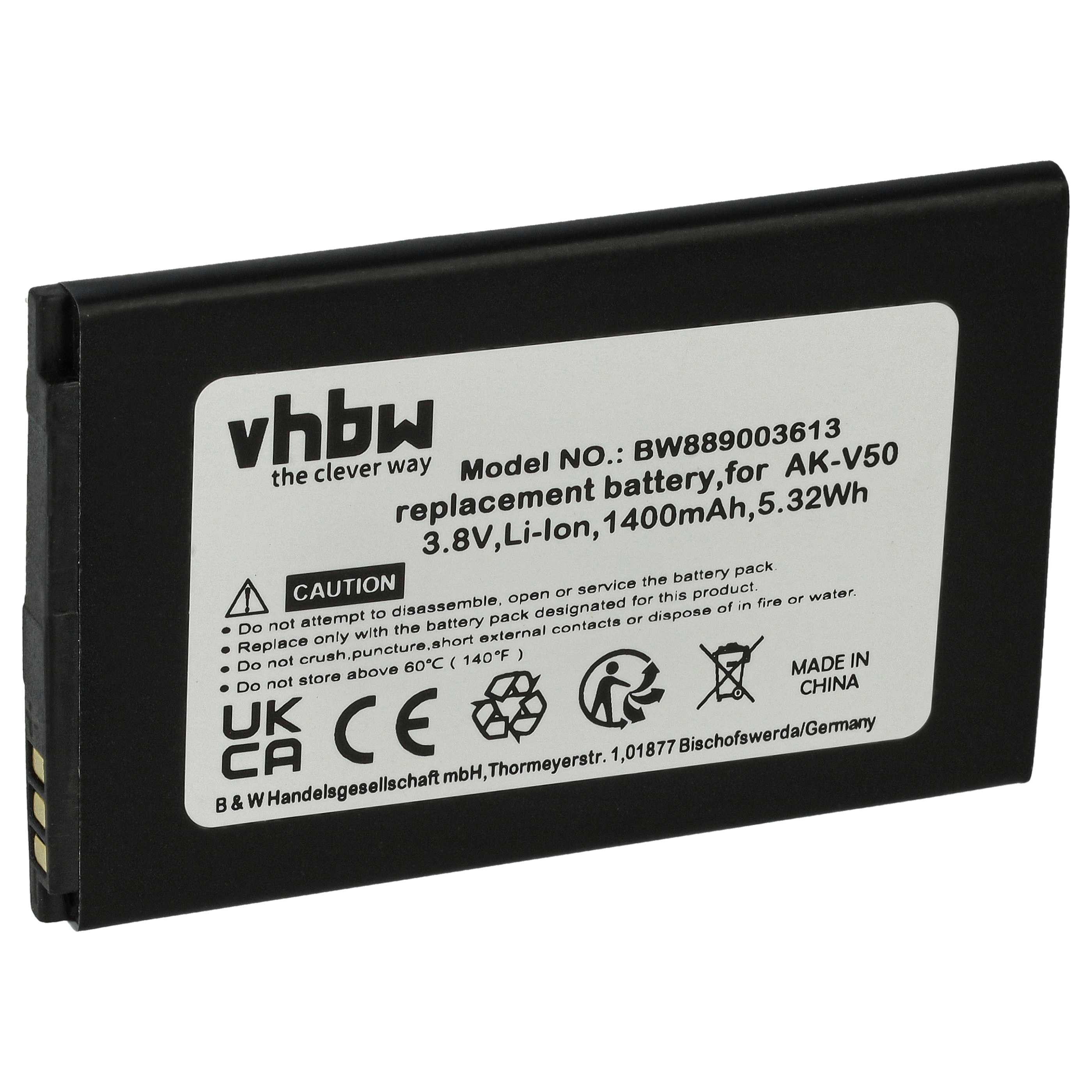 vhbw vhbw Akku Ersatz für Emporia AK-V50-4G für Handy Smartphone Telefon (1 Handy-Akku Akku Li-Ion 1400 mAh (3,8 V, 1 St), Leistungsfähiger Austausch-Akku für Telefon, Smartphone