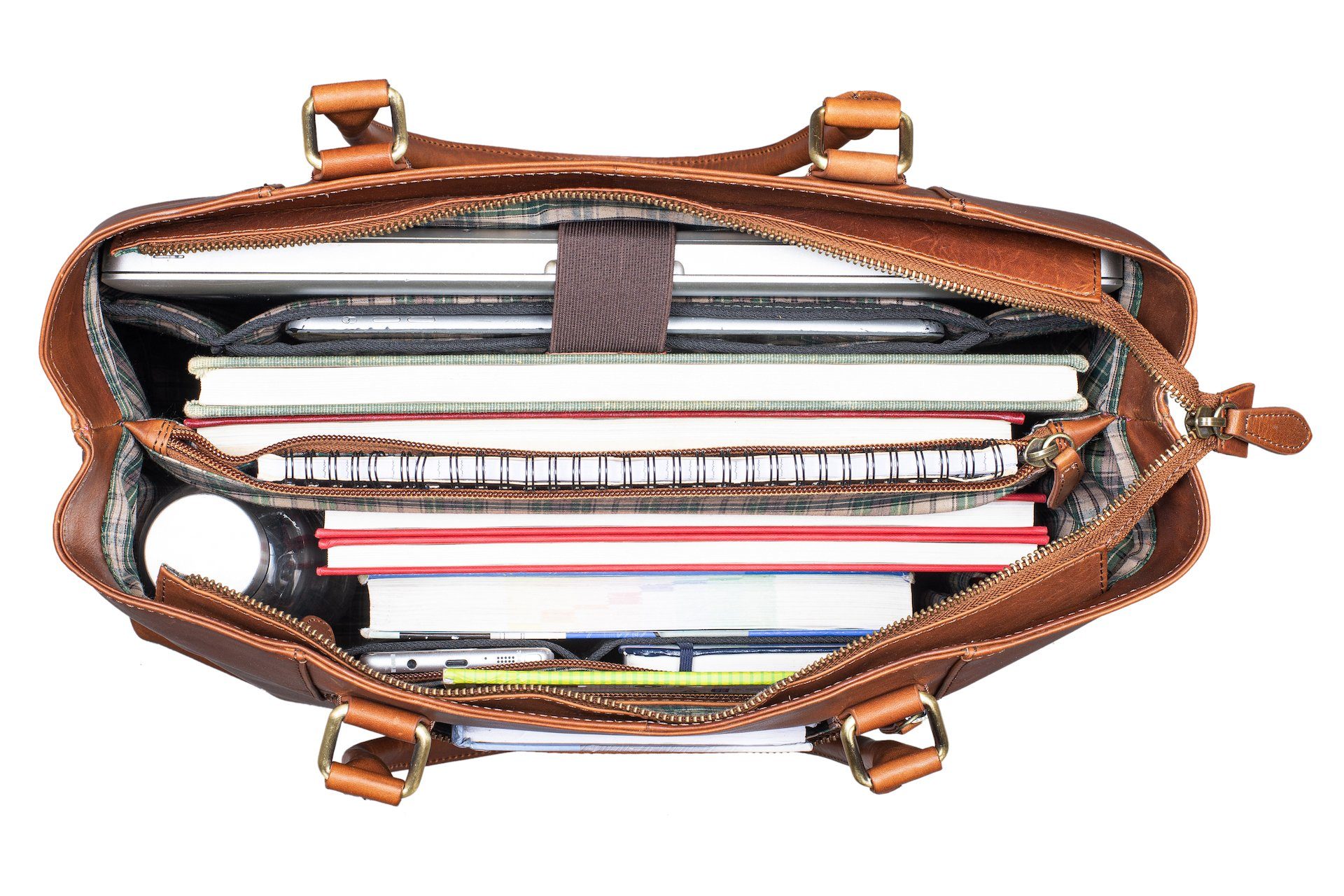 Benthill Henkeltasche Damen Echt Leder Tasche Große Handtasche vielen Fächern Schultertasche, Reißverschlussfach – Bild 3 von 5