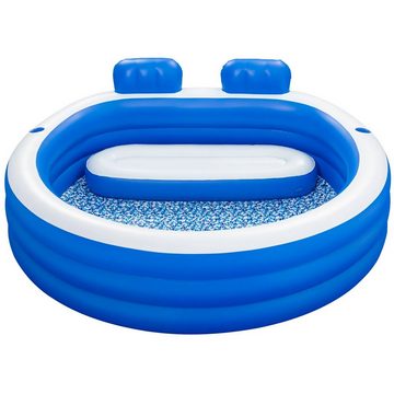 Bestway Quick-Up Pool Family Pool mit Sitzbank, Getränkehalter Splash Paradise 231x219x79cm