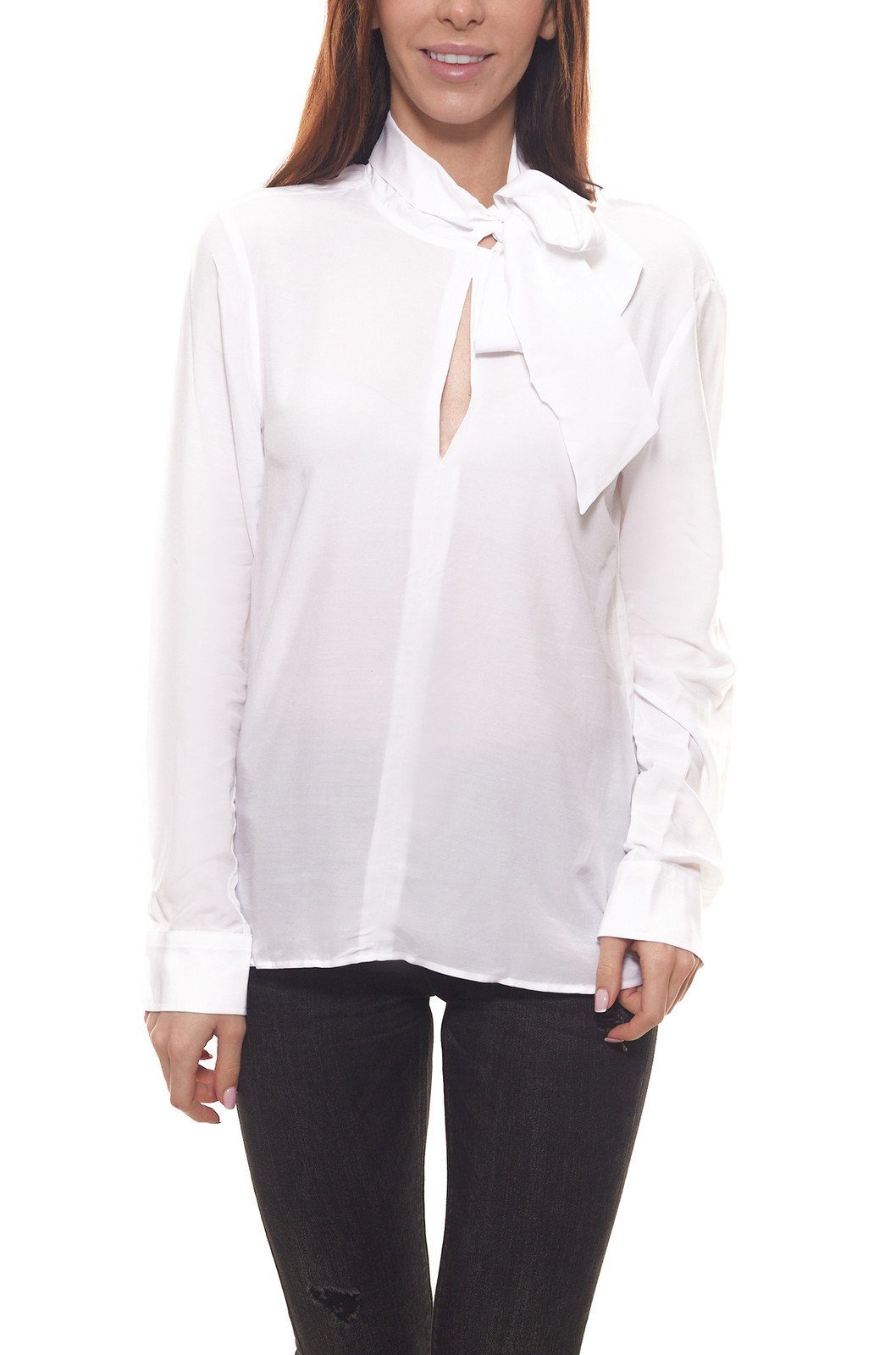seidensticker Blusentop »seidensticker Langarm-Bluse modernes Damen Blusen-Hemd  mit Schleifenband Business-Bluse Weiß« online kaufen | OTTO