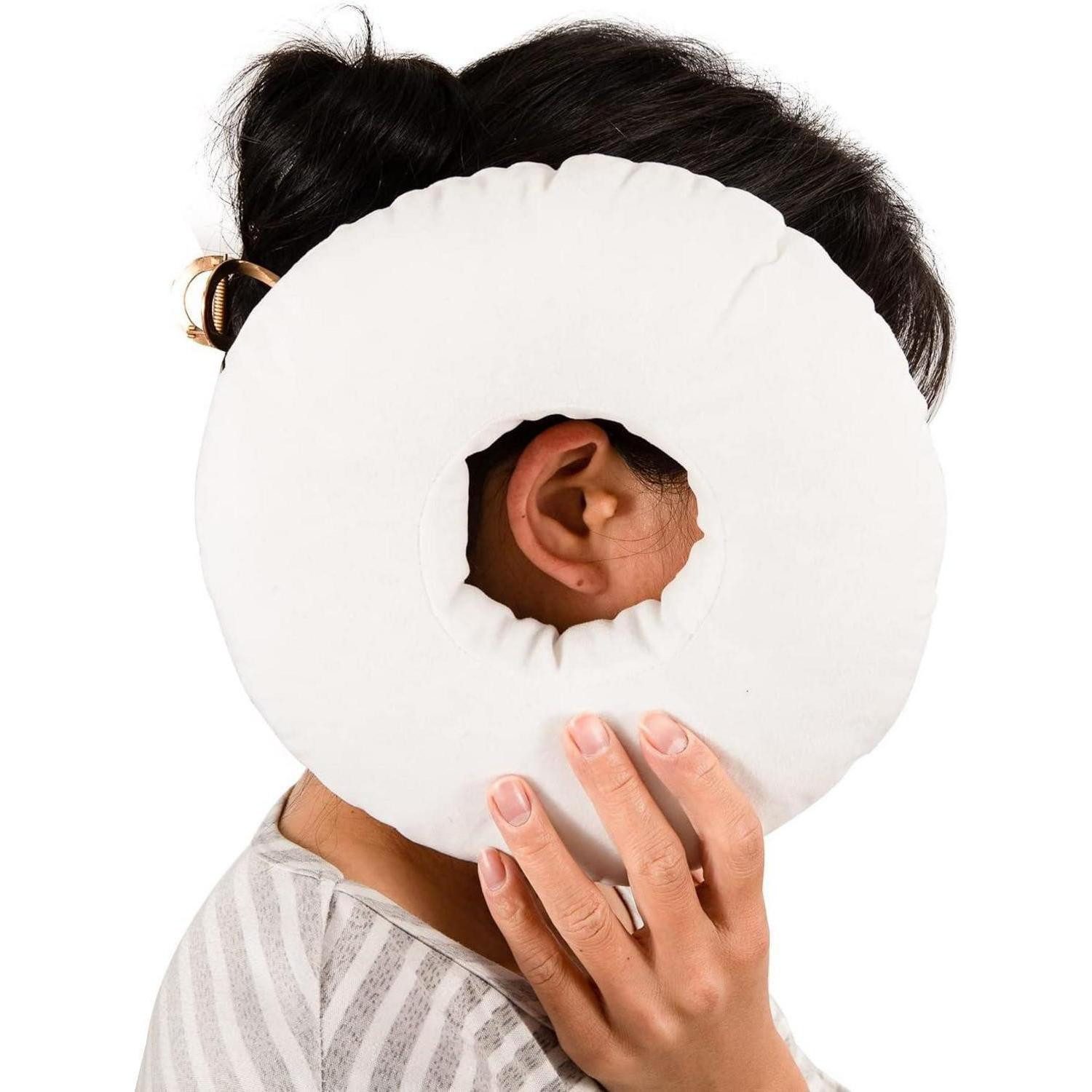 LuxusKollektion Ringkissen Kissen Piercing Donut Ohrkissen Seitenschläfer Ohrenschmerzen Beige