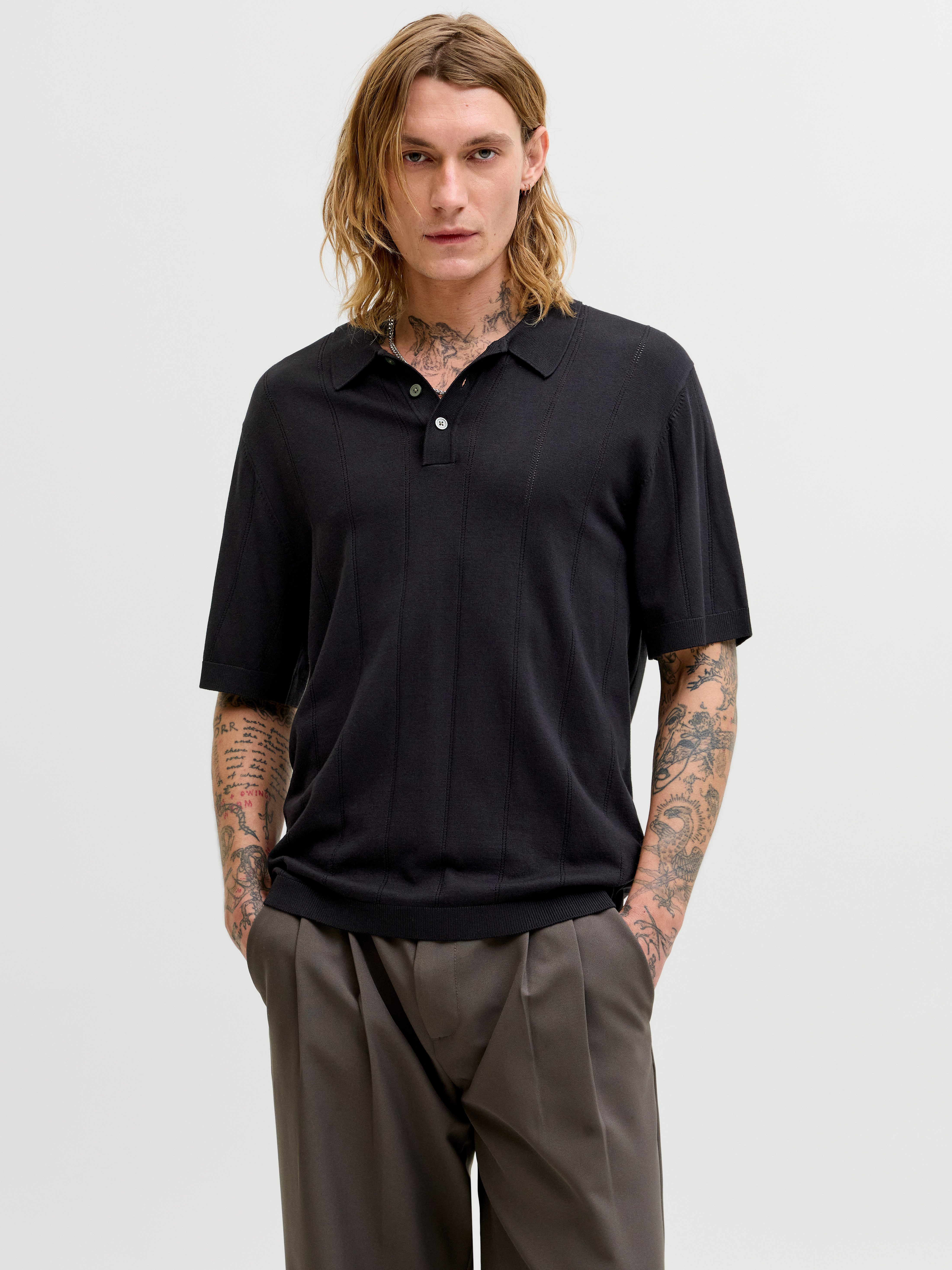 Polokragenpullover JPRBLAWILLIAM STRUCTURE KNIT POLO SS SN