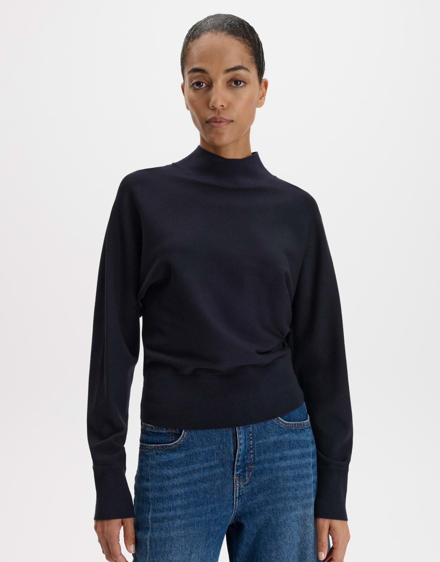 someday Strickpullover Tineka aus feinem Strick Breite strickbündchen für einen modernen, komfortablen Look