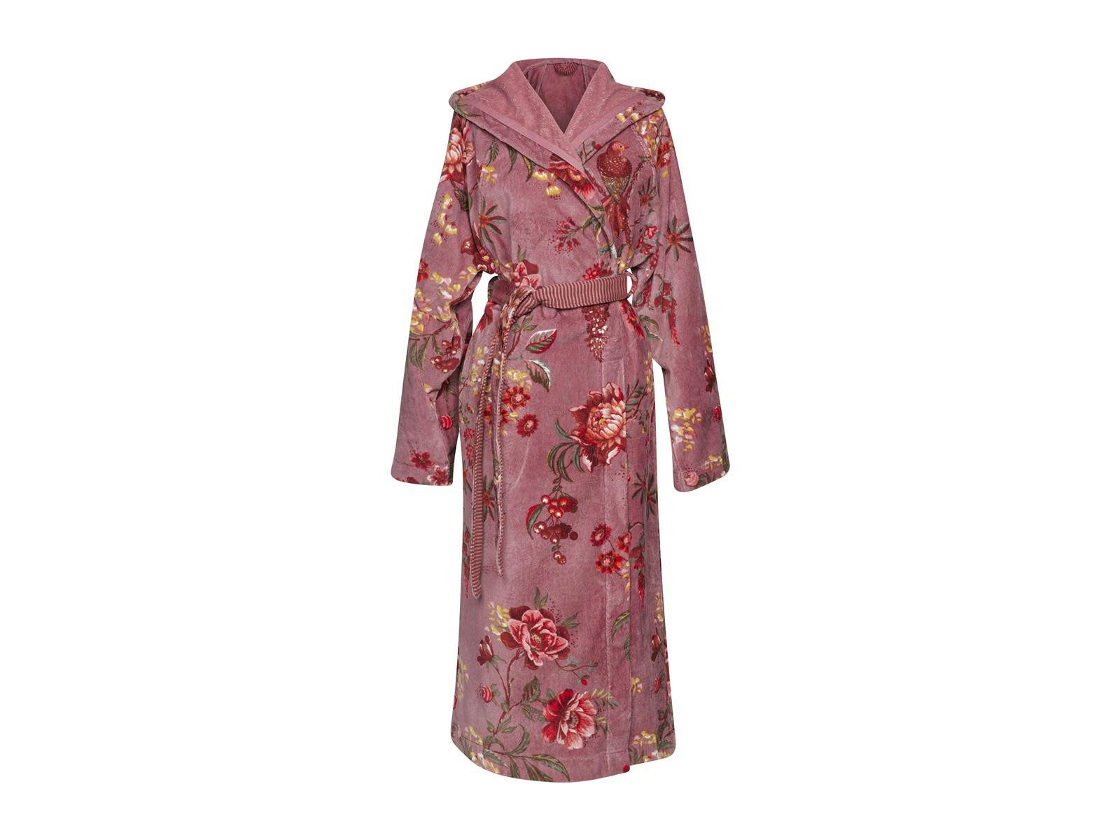 PiP Studio Bademantel Secret Garden Bademantel mauve S (1Stück), 100% Baumwolle