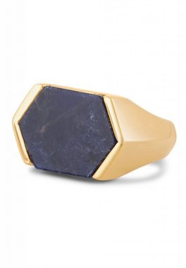 Akitsune Siegelring Abyss Ring Gold - Blau Archat EU 52 - UK L - US 6