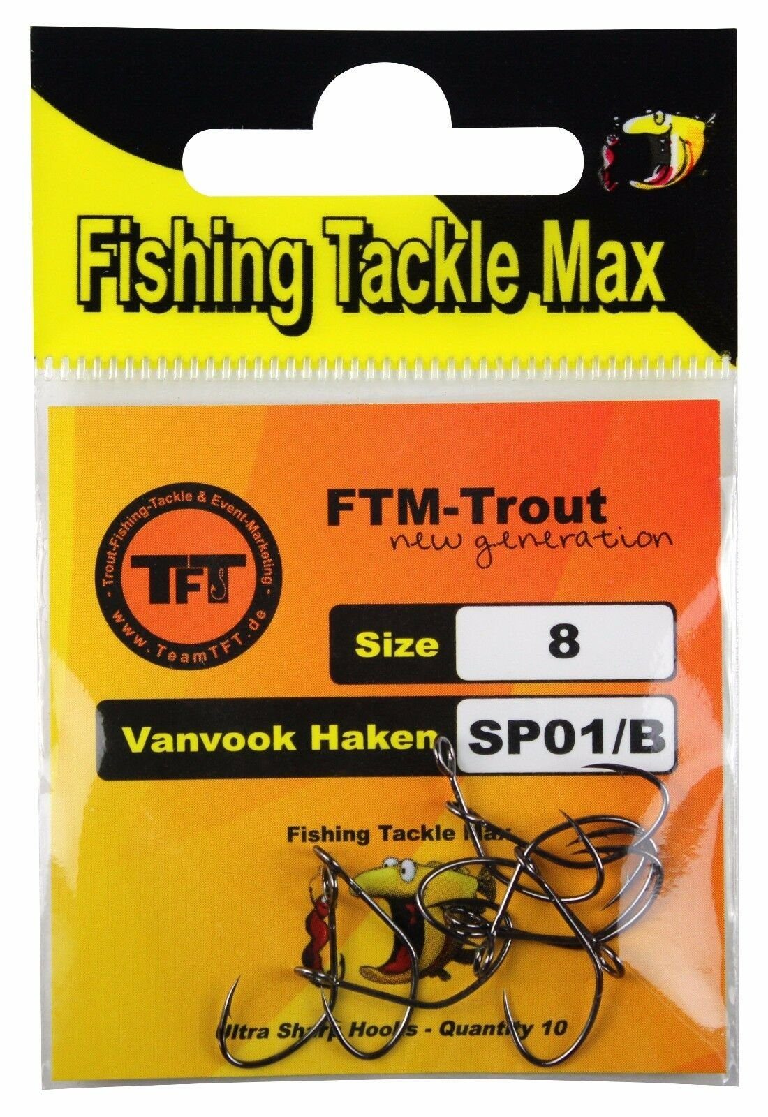 Fishing Tackle Max Forellenhaken FTM Forellenhaken Spoon 8 / SP01/B Größe Haken