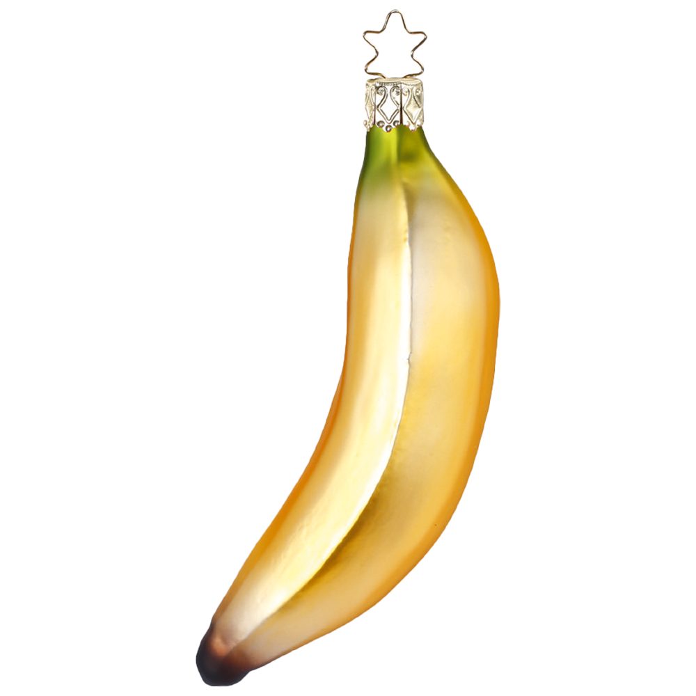 Christbaumschmuck Banane handbemalt mundgeblasen, INGE-GLAS® (1-tlg),