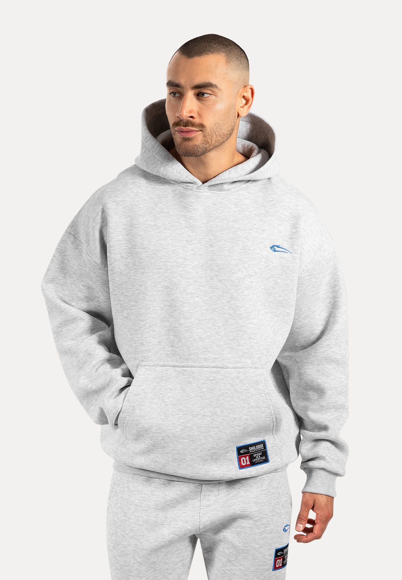 Smilodox Hoodie Rayk, Kapuzenpullover mit Logo und großem Rückenprint, Käng günstig online kaufen