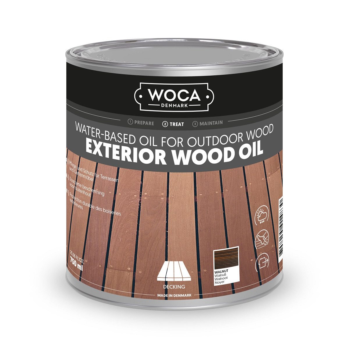 WOCA Holzöl Woca Exterior Wood Oil Walnuss 750 ml