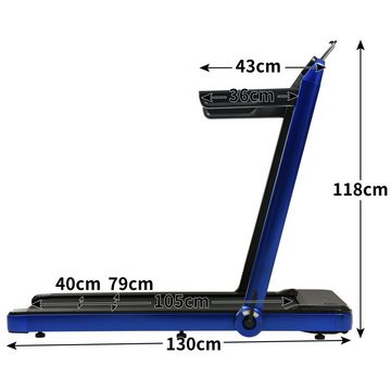 OKWISH Laufband Elektrisch klappbar (12 Programme, inkl. Blutooth und AUX, LED-Display), Bis 12 km/h