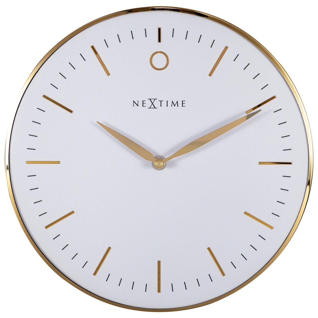 NEXTIME Wanduhr Nextime Wanduhr Small Glamour Ø 30 cm weiß