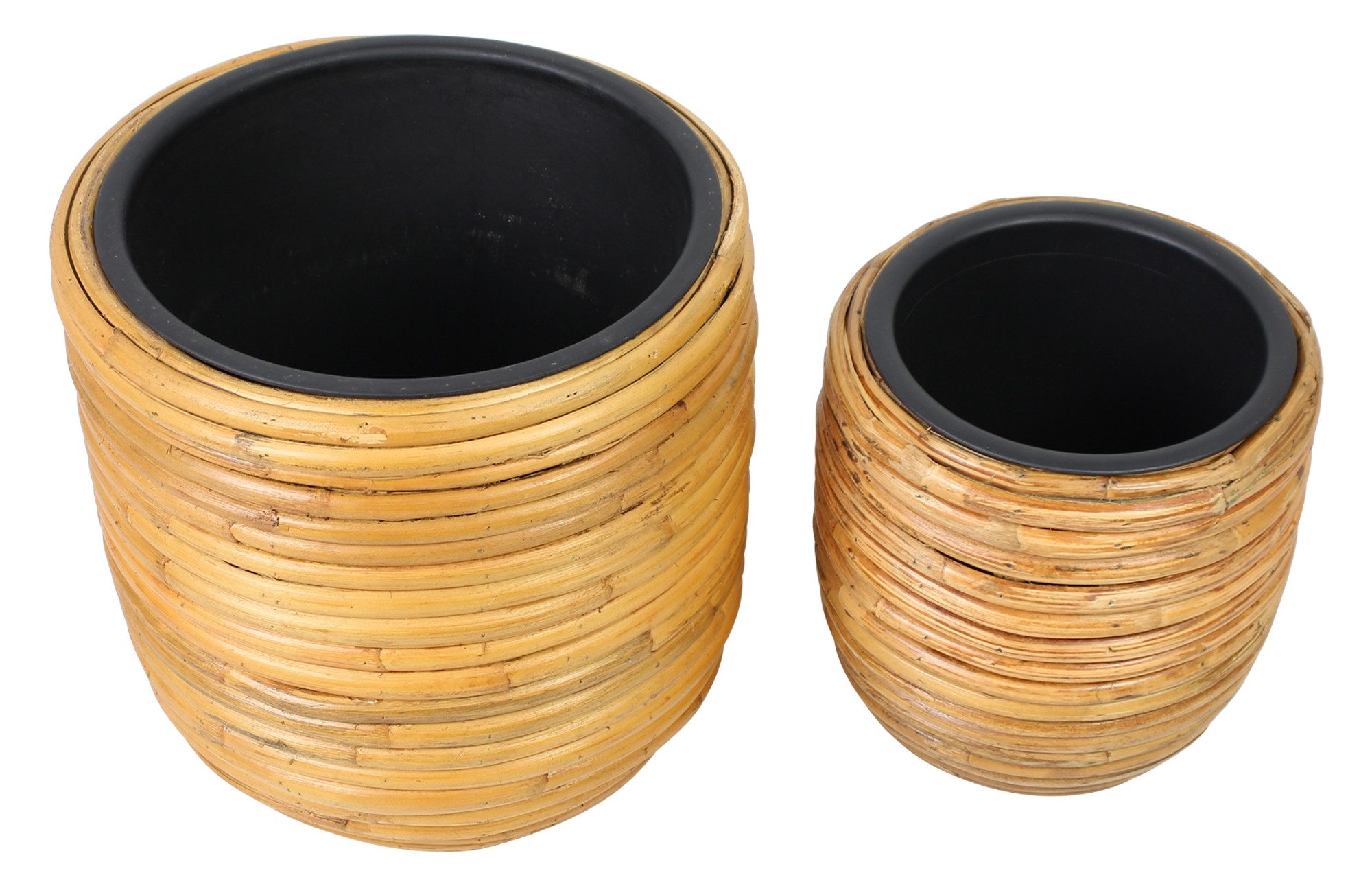 Blumentopf aus Rattan, Pflanztopf, Übertopf, Pflanzer, Pflanzkübel, Blumenkübel