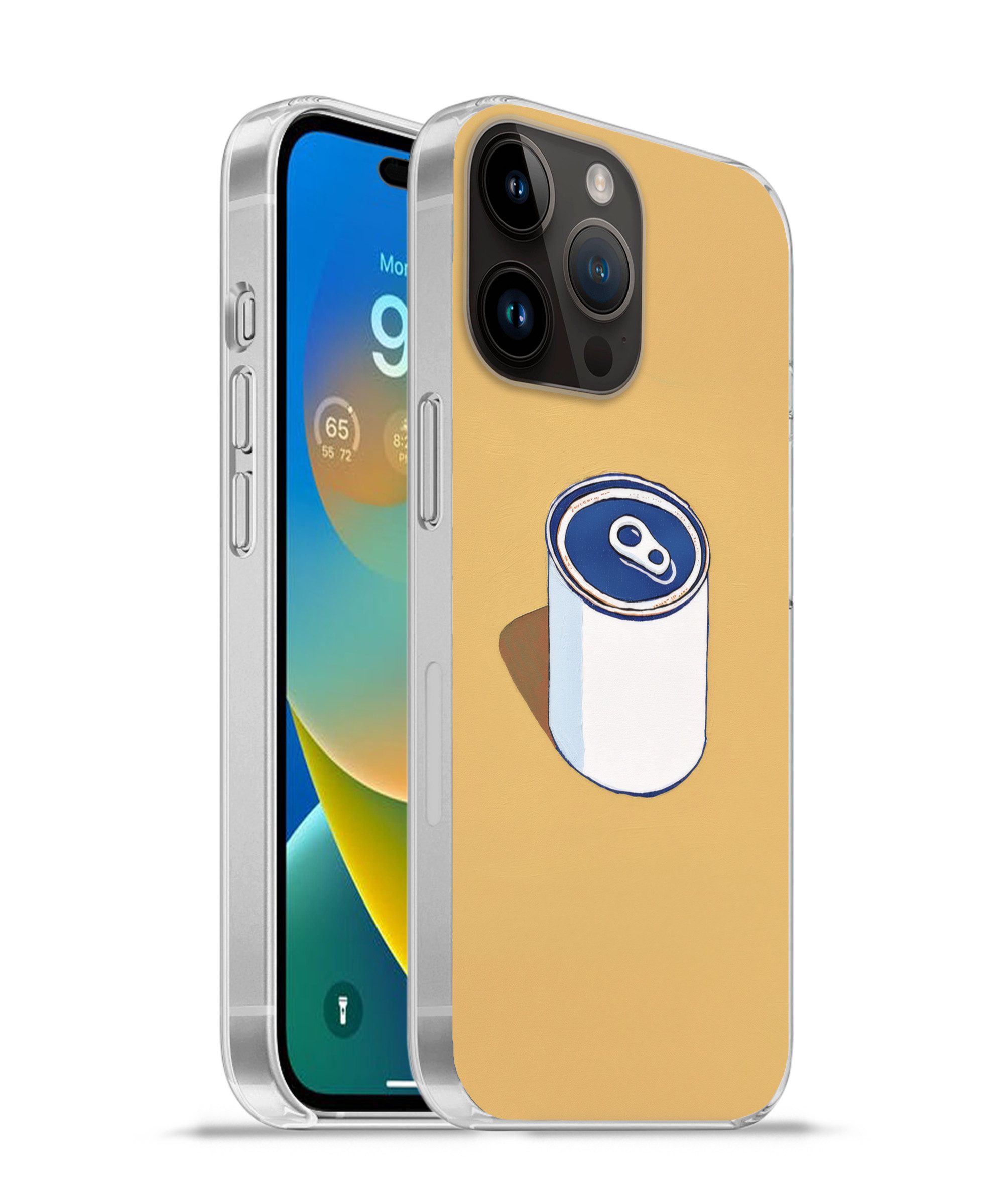 MuchoWow Handyhülle für Apple iPhone 14 Pro Dose - Minimalistisch - Blau - Illustration, Smartphone-Bumper, Print, Handy Schutzhülle Dünn