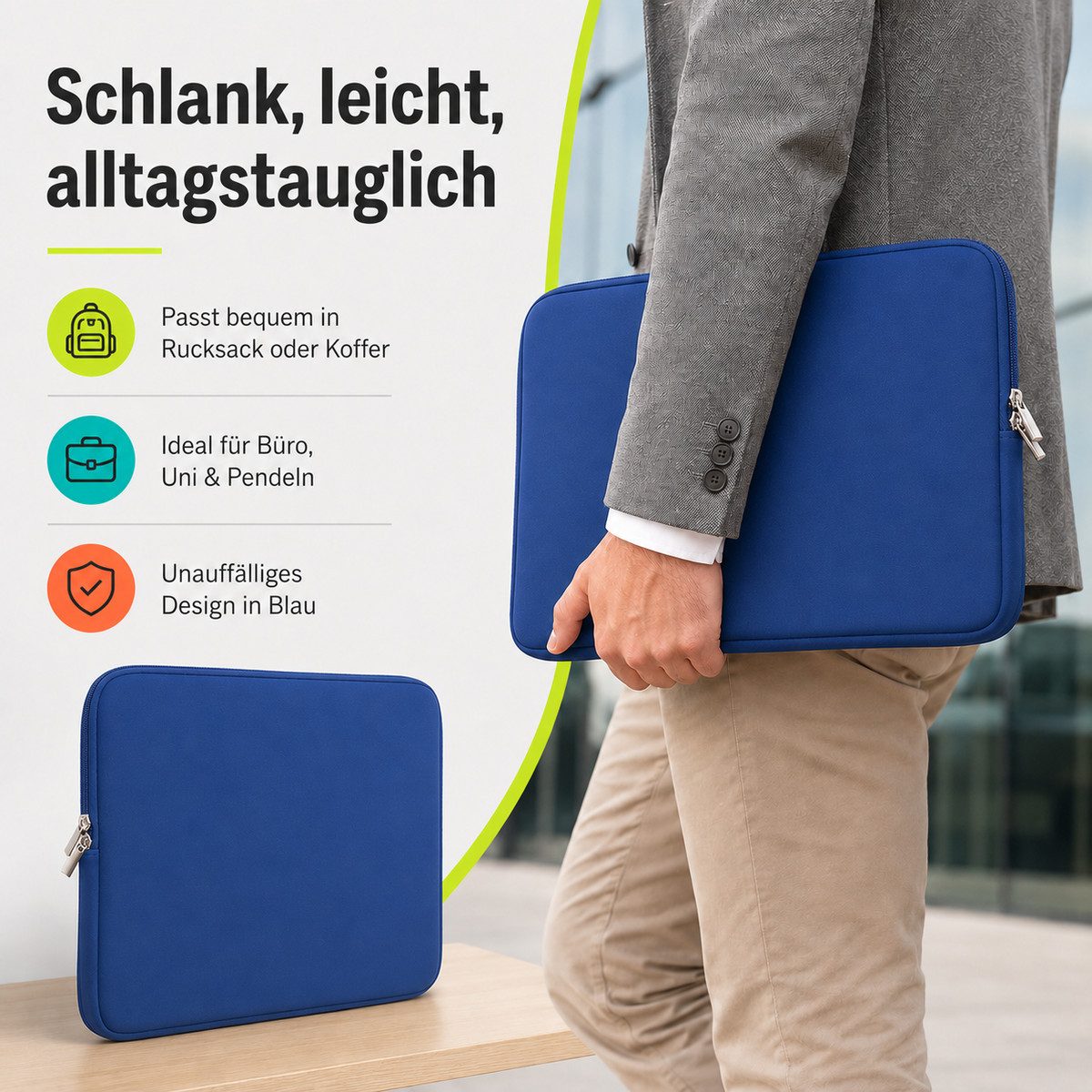 König Design Laptoptasche Universal Notebooktasche 13 Zoll Sleeve Tasche Hülle Laptop Case Cover, weiches Innenfutter zum Schutz vor Kratzern
