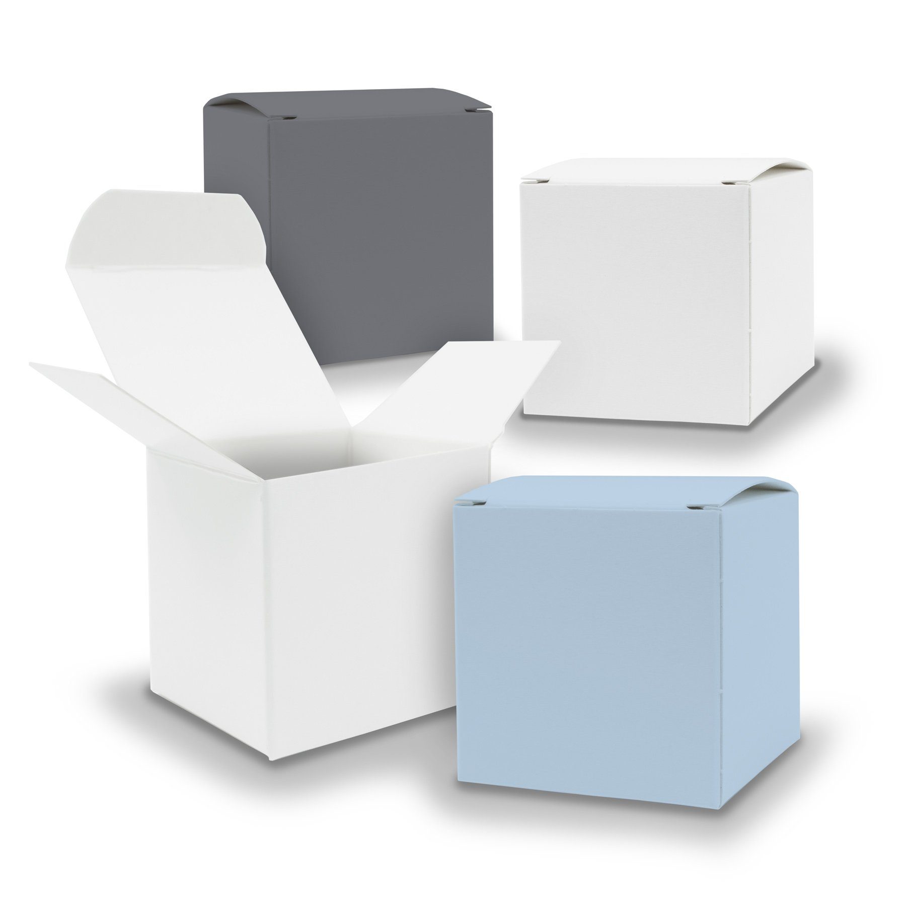 itenga Geschenkpapier itenga Basisset V13 24x Würfel 5cm gemischt WEISS GRAU EISBLAU