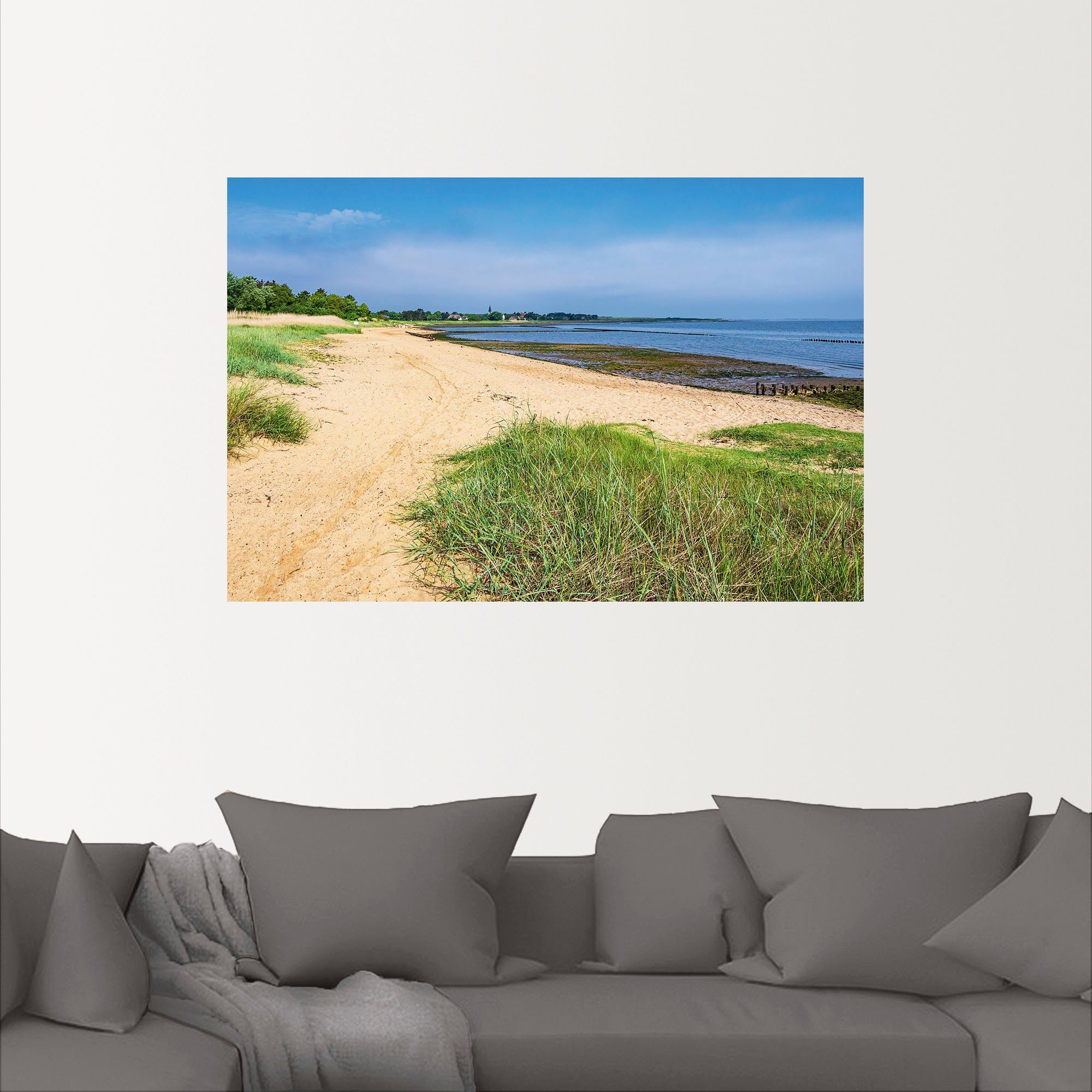 Nebel, St), Amrum, in Strandbilder Größen in am als oder Wattenmeer Alubild, (1 Artland Wandaufkleber Wandbild Leinwandbild, versch. Strand Poster