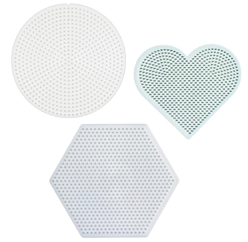 Hama Perlen Bügelperlen Hama Stiftplatten-Set Basic I, weiß für Mini-Bügelperlen