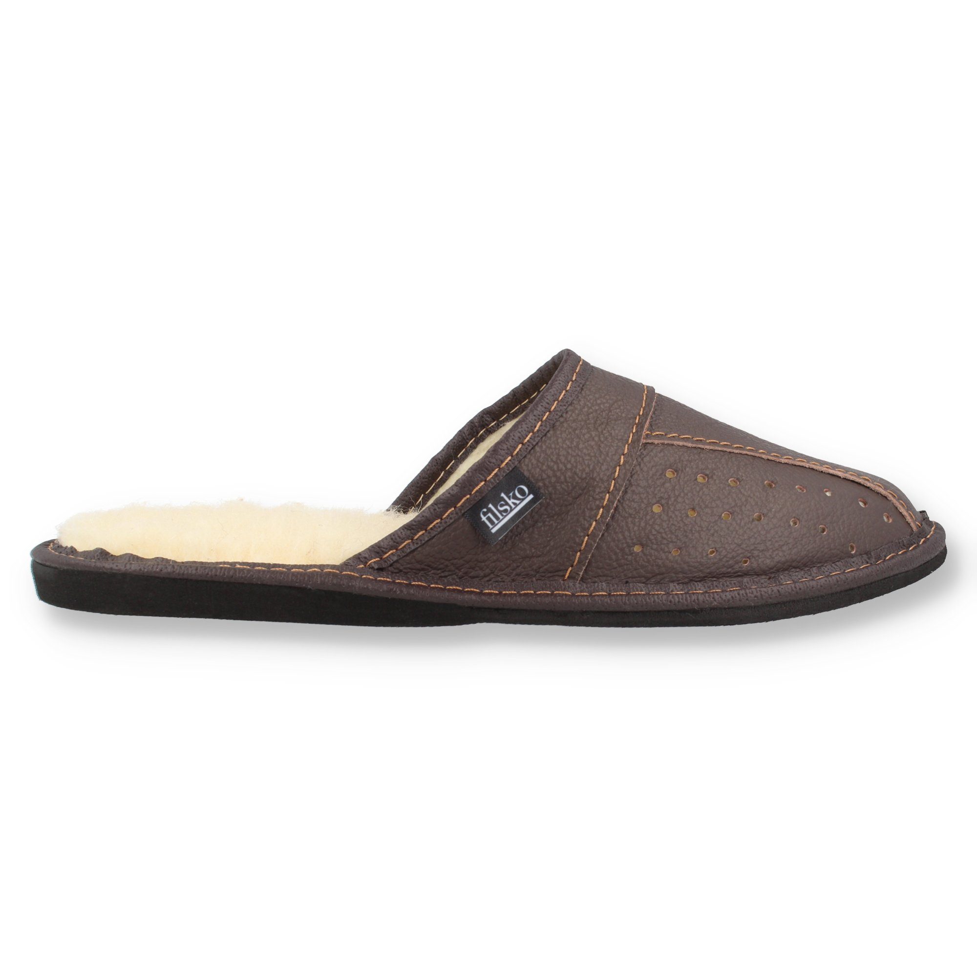 filsko Danzig Elegante Herren Pantoffeln aus Rindleder Hausschuh bis Schuhgröße 50!
