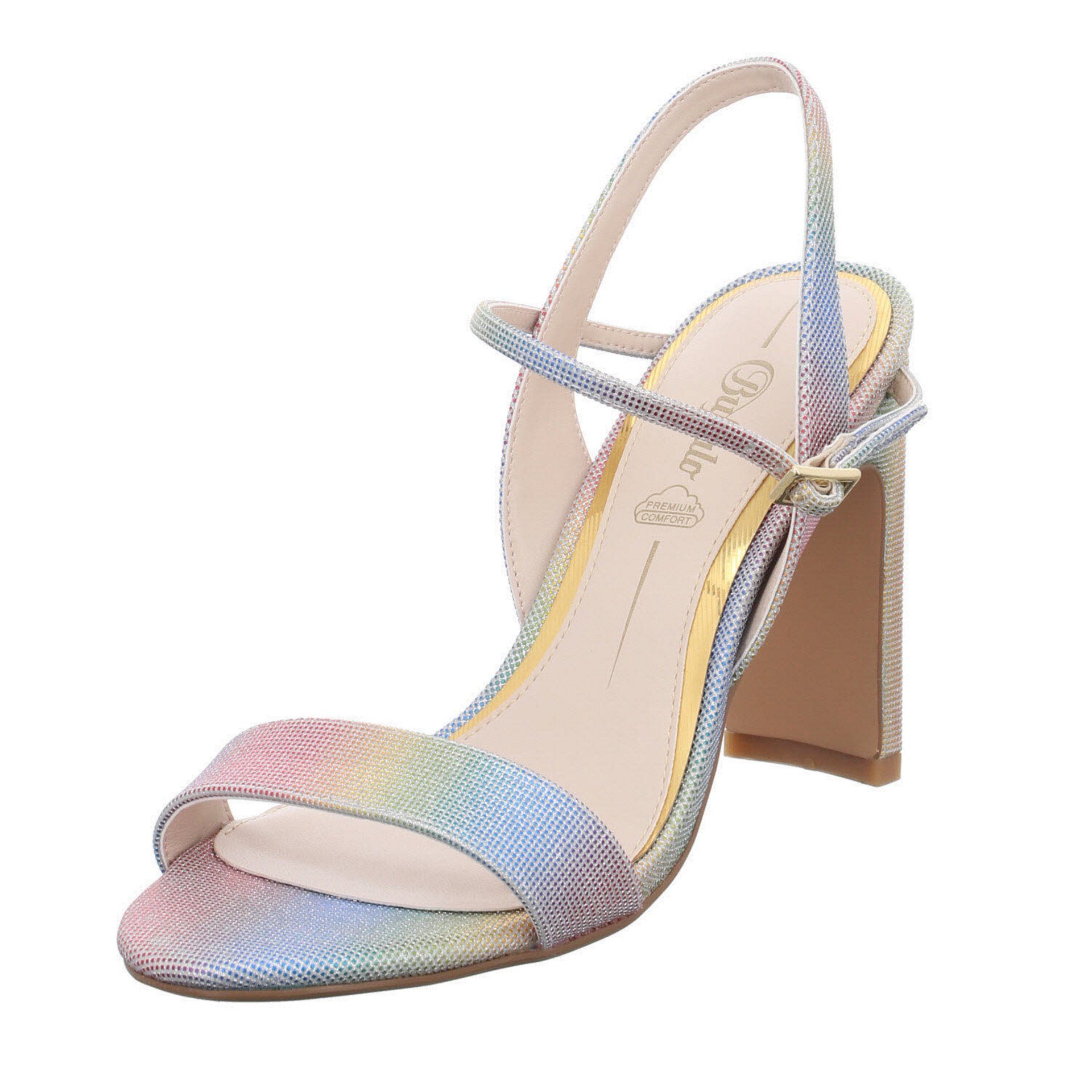 Buffalo Damen Pumps Schuhe Jean Neat Sandalette Slingpumps Synthetik Rainbow