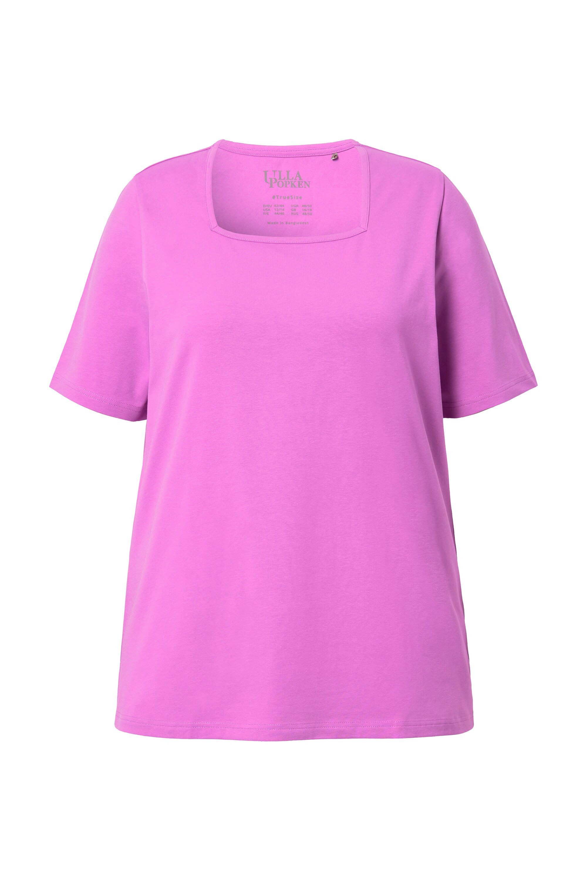 Ulla Popken T-Shirt T-Shirt A-Linie Carré-Ausschnitt Halbarm günstig online kaufen