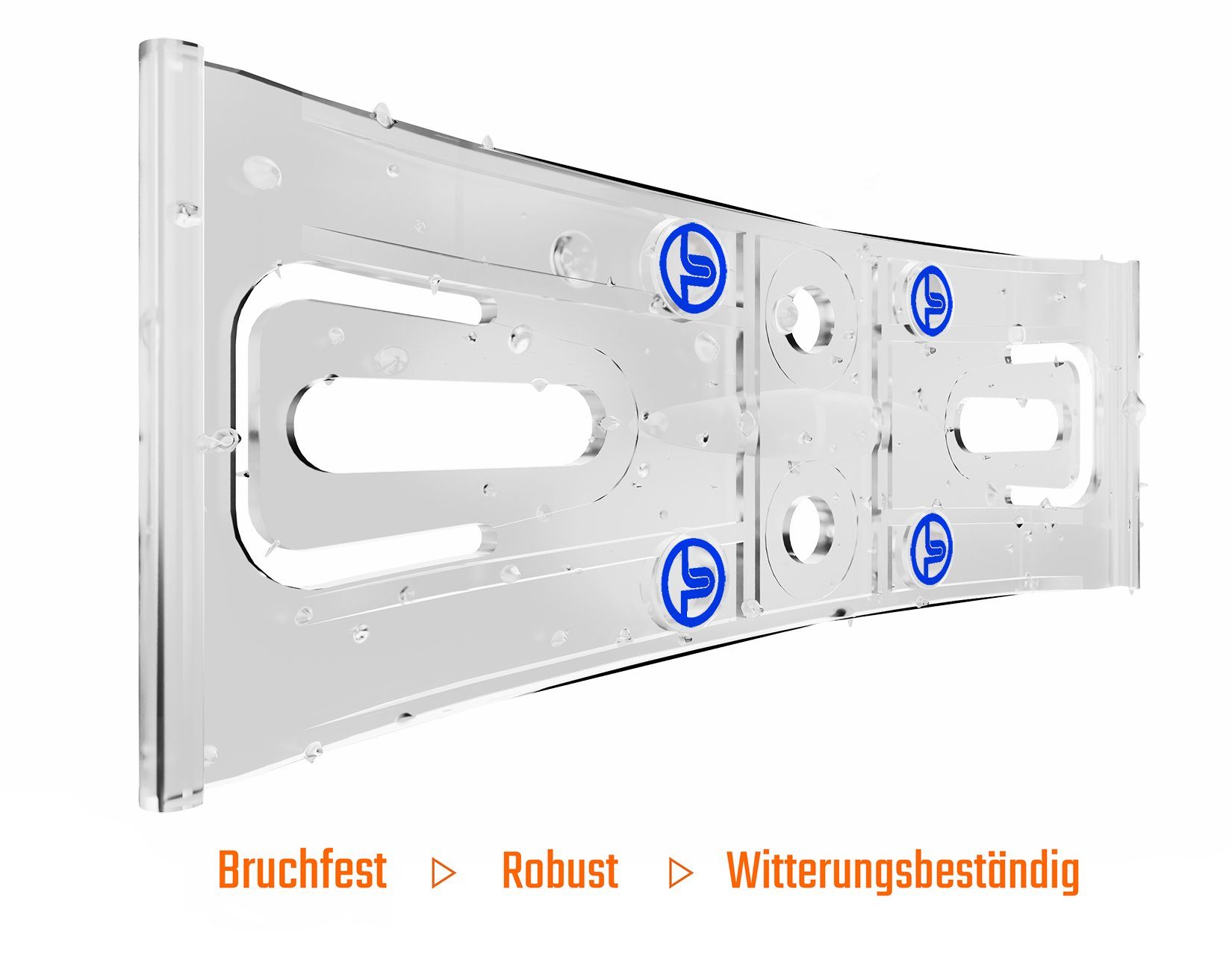 L & P Car Design Kennzeichenhalter für Auto rahmenlos transparent ultra flach unsichtbar, (2 Stück)