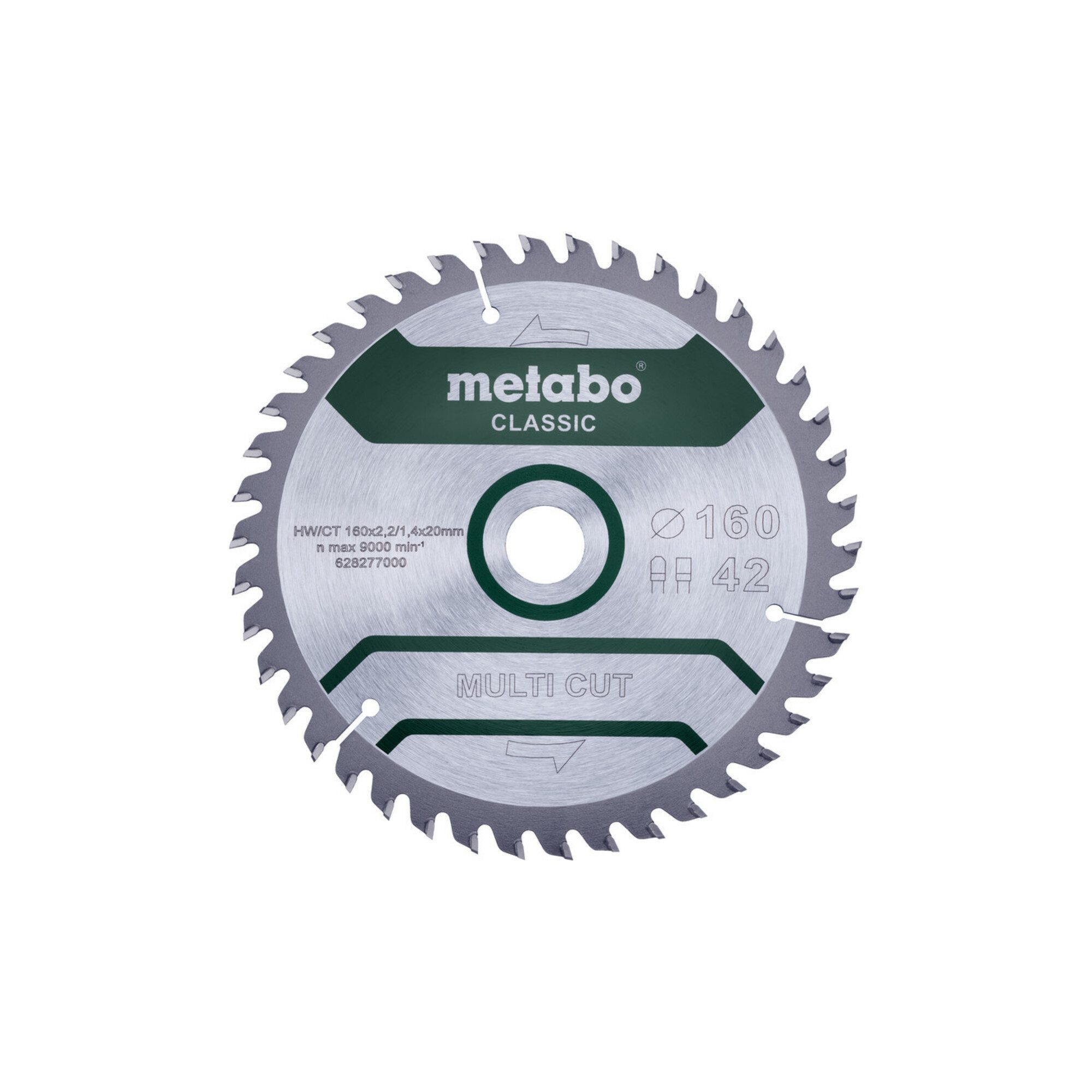 metabo Kreissägeblatt Metabo Sägeblatt "multi cut - classic", 160x2,2/1,4x20 Z42 FZ/TZ 5°