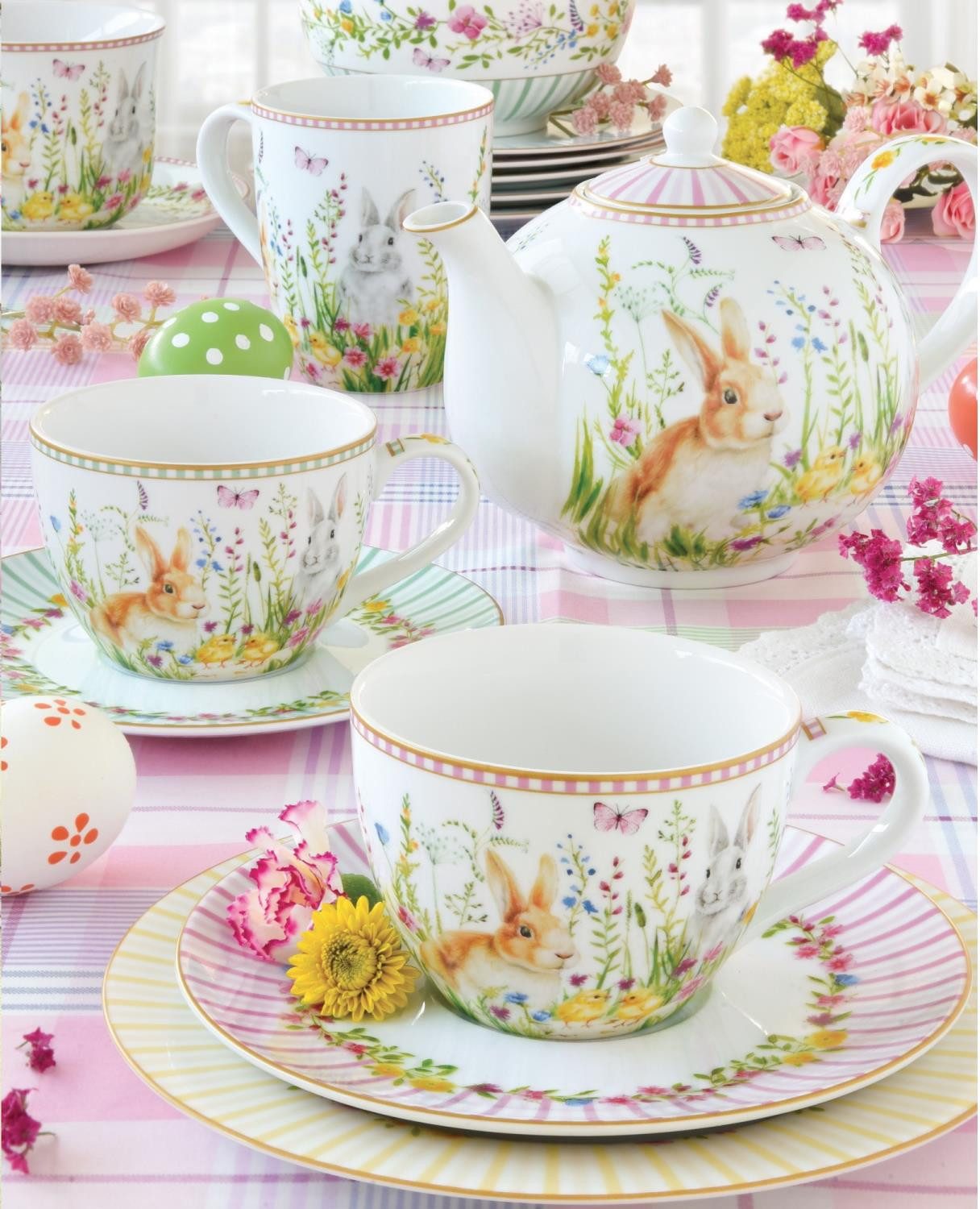 EasyLife Müslischale Happy Easter, Porzellan, Höhe: 7cm, Farbe: Mehrfarbig, Motiv: Ostern