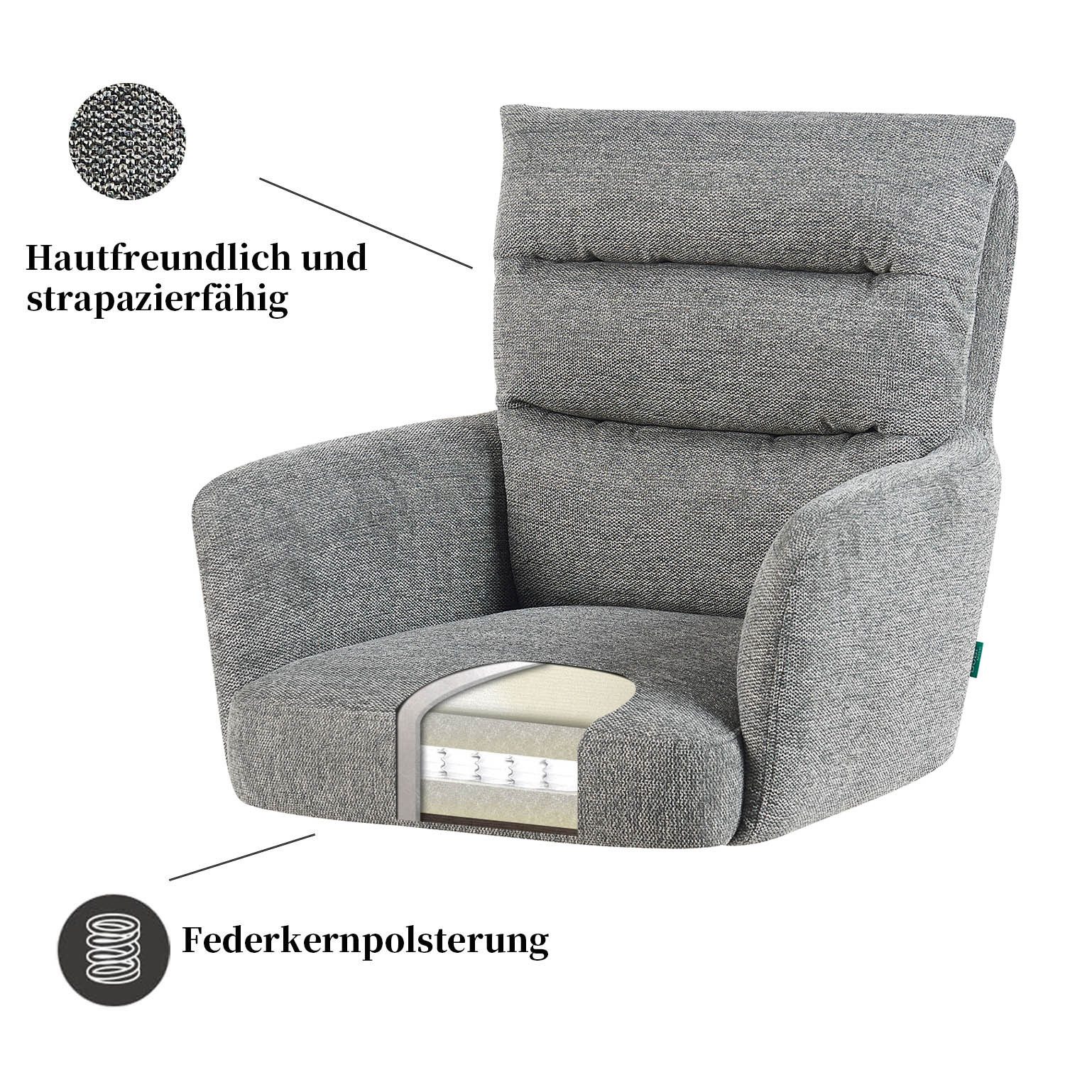 DUBI Möbel Polsterstuhl Mika-Juna (1 St), Federkern, Eiche geölt, 360° drehbar im 2er-Set